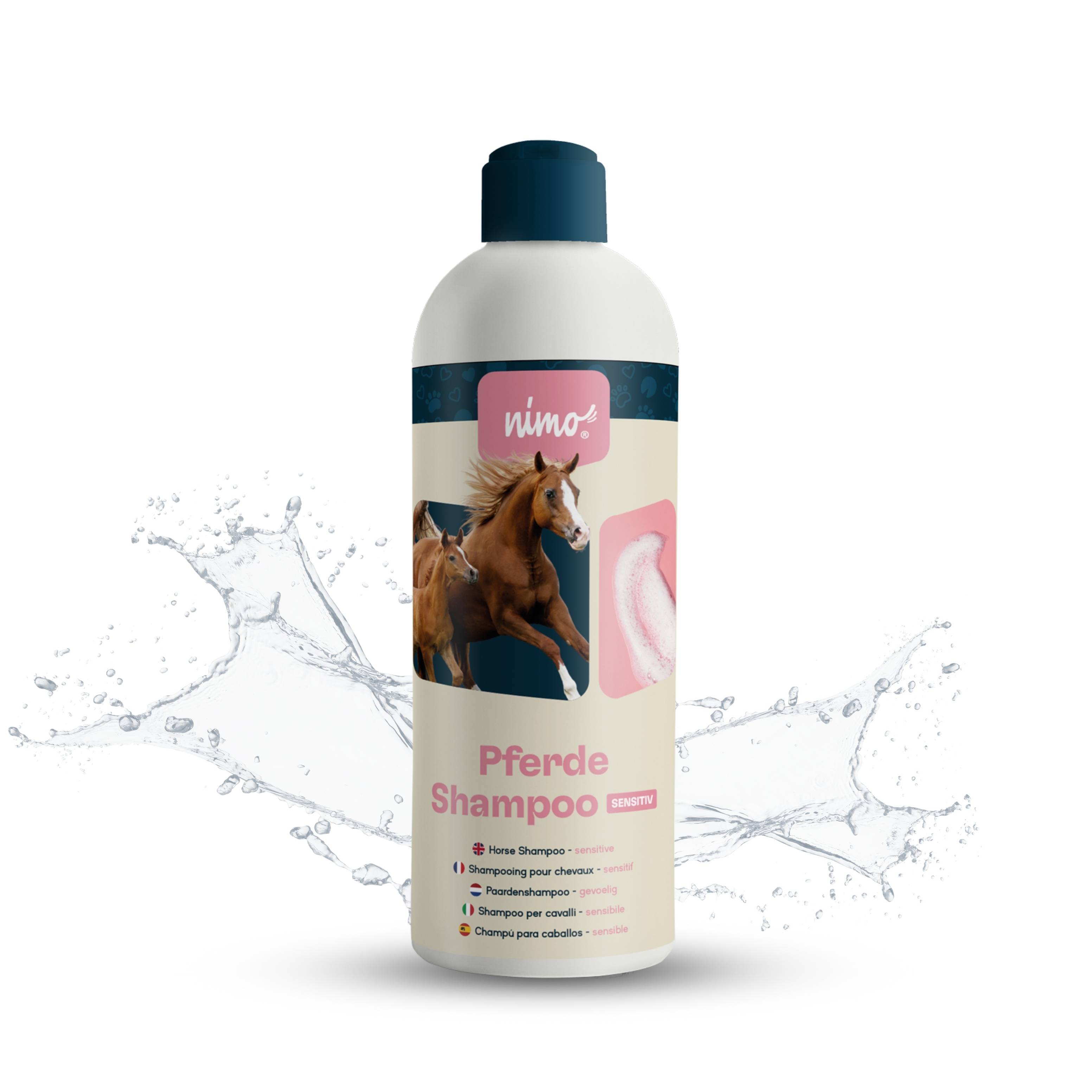 nimo Pferde Shampoo sensitiv - ohne Duftstoffe & pH-Neutral für alle Rassen