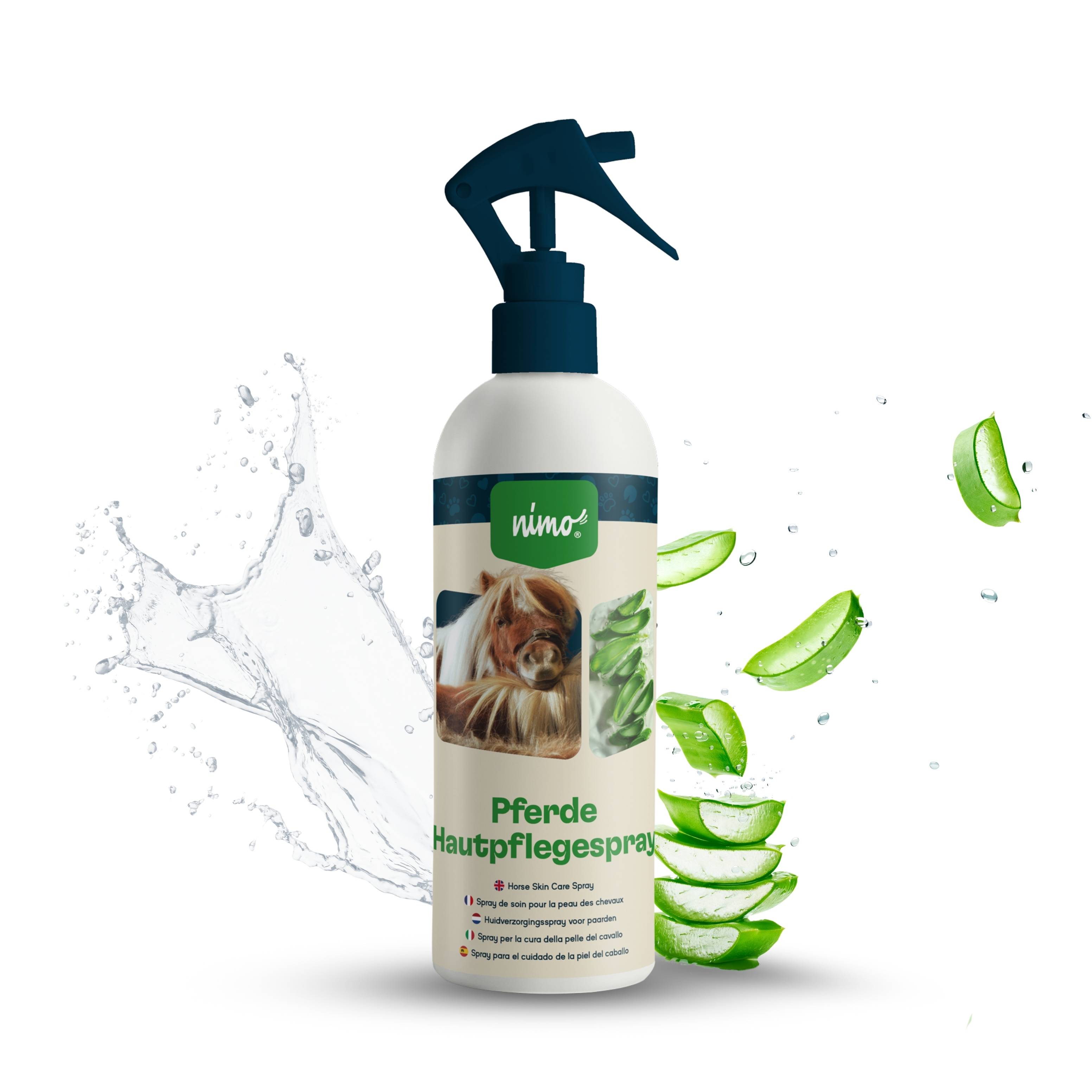 nimo Pferde Hautpflegespray - mit Aloe Vera & Panthenol gegen Juckreiz und gereizte Haut