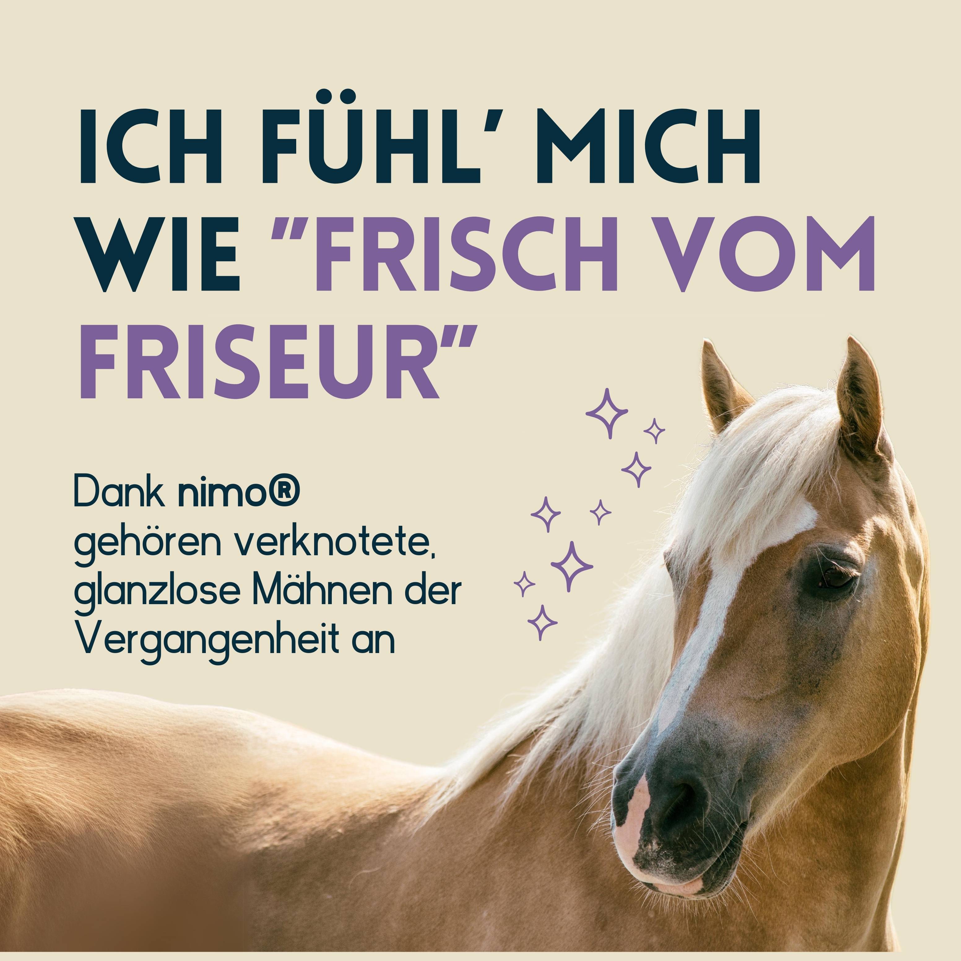 nimo Mähnen Pflegespray - für leichtere Kämmbarkeit, Entwirrung & glänzende Mähne, Schweif