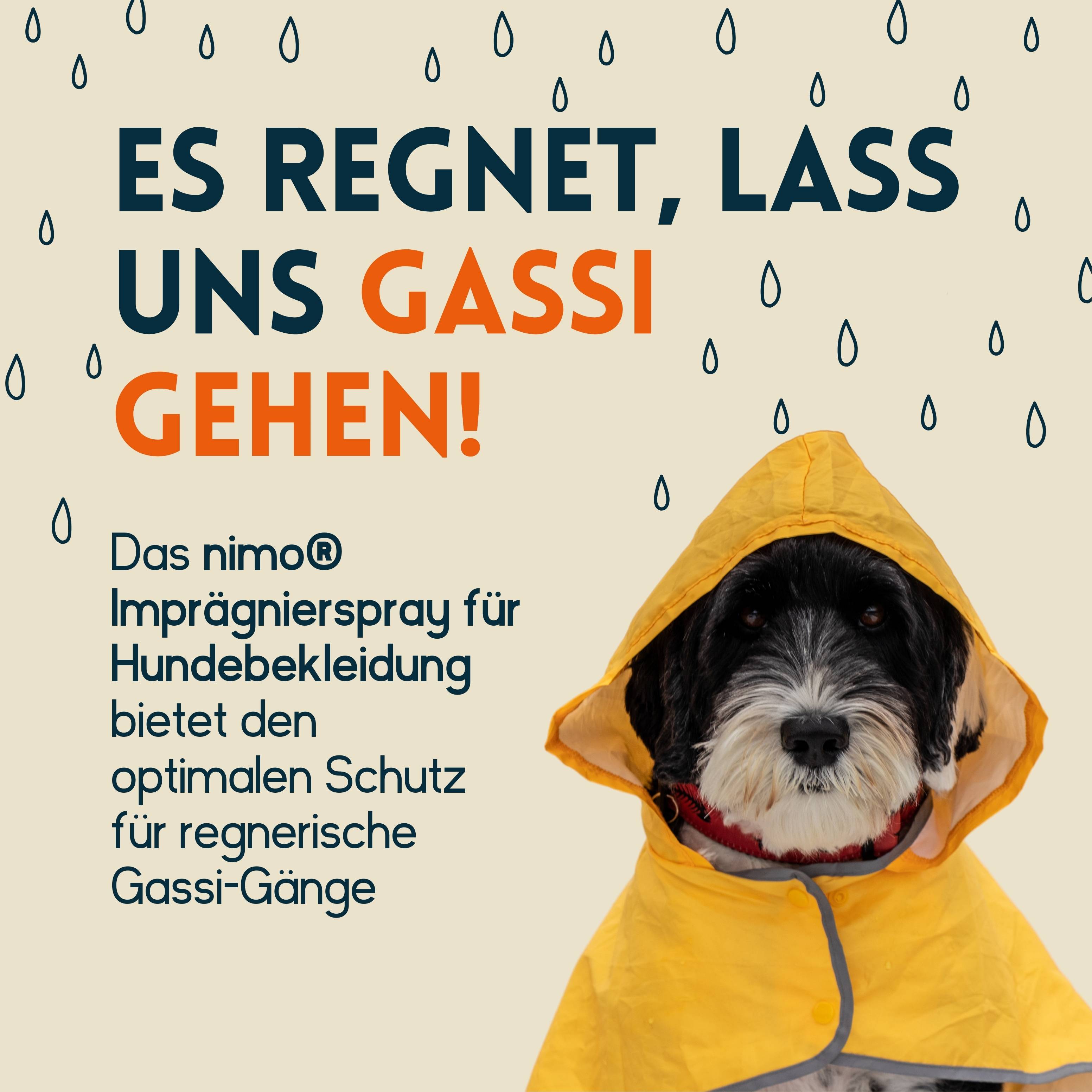nimo Imprägnierspray für Hundebekleidung - Versiegelung zum Schutz gegen Nässe & Schmutz