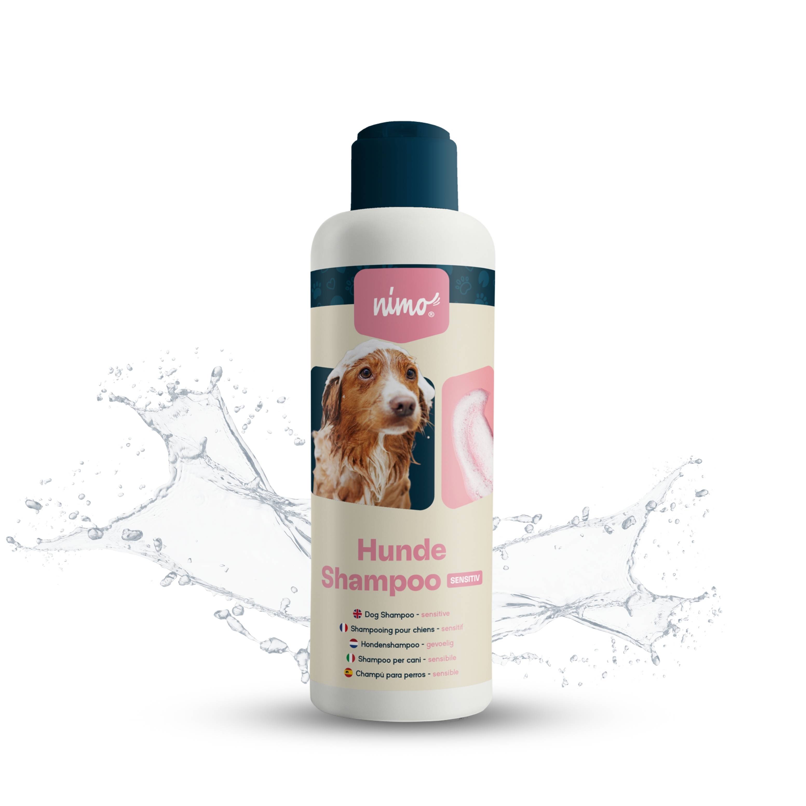 nimo Hunde Shampoo sensitiv - ohne Duftstoffe & pH-Neutral für alle Rassen