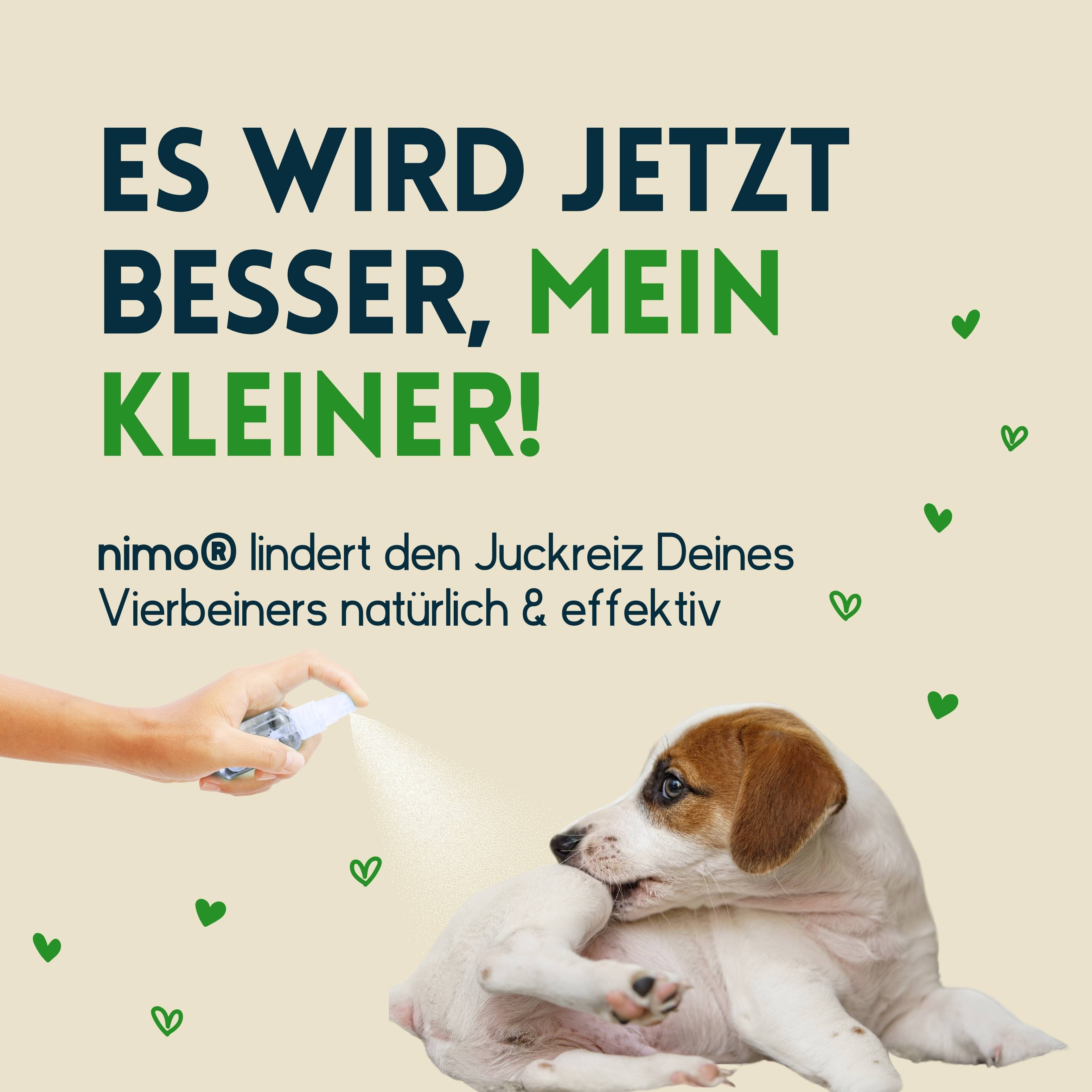 nimo Haustier Hautpflegespray - mit Aloe Vera & Panthenol gegen Juckreiz und gereizte Haut