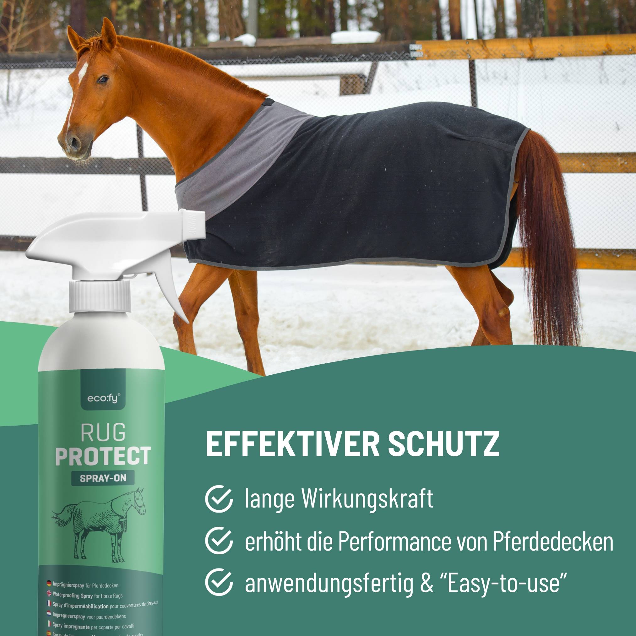eco:fy Pferdedecken Imprägnierspray - Spray-On Imprägnierung, Imprägniermittel