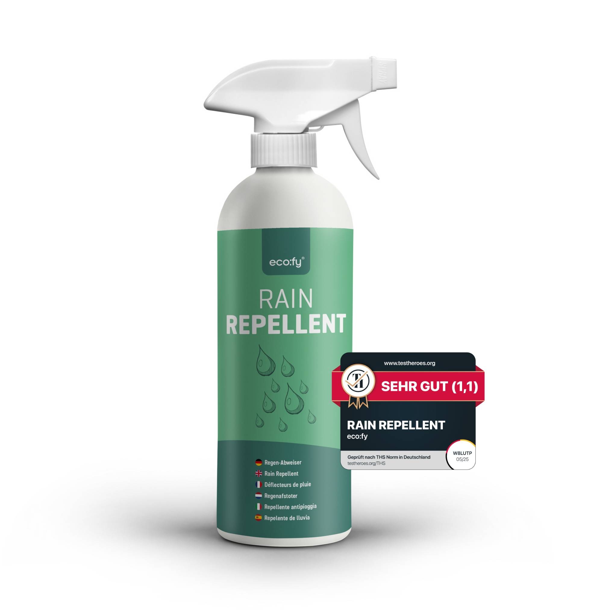 eco:fy Regen-Abweiser - Abperleffekt für Scheiben, Helmvisiere etc.