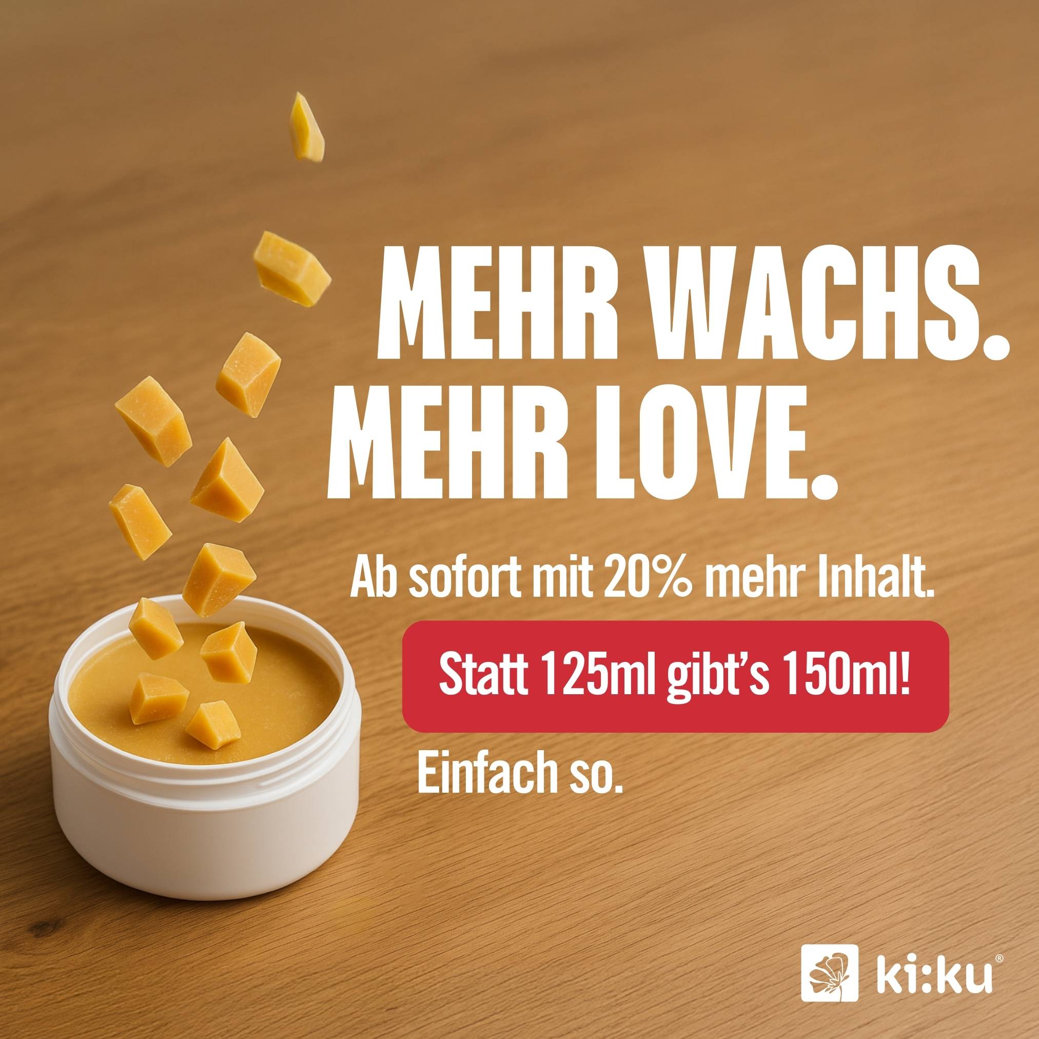ki:ku Möbel & Holz Wachs - pflegt & schützt alle Holzarten auf natürliche Weise