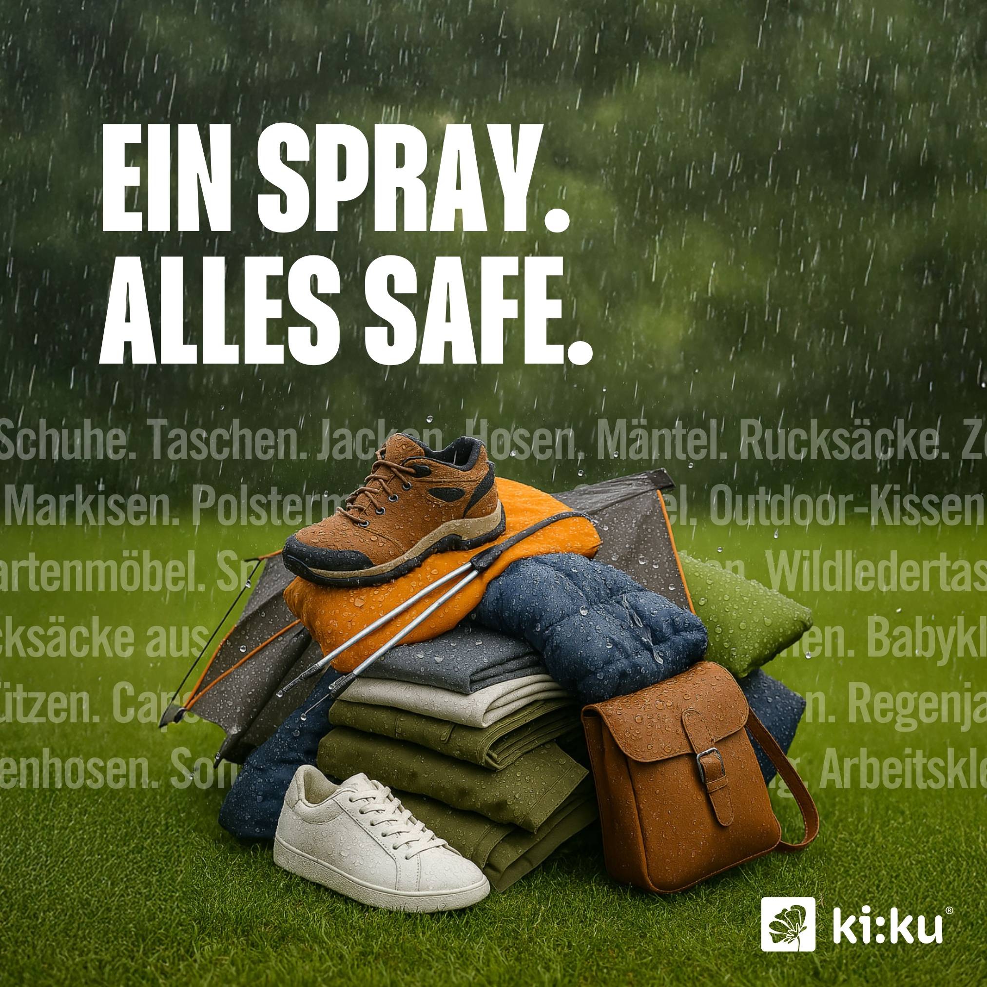 ki:ku Universal Imprägnierung - schützt Textilien, Leder, Wolle, Synthetik uvm. zuverlässig vor Nässe