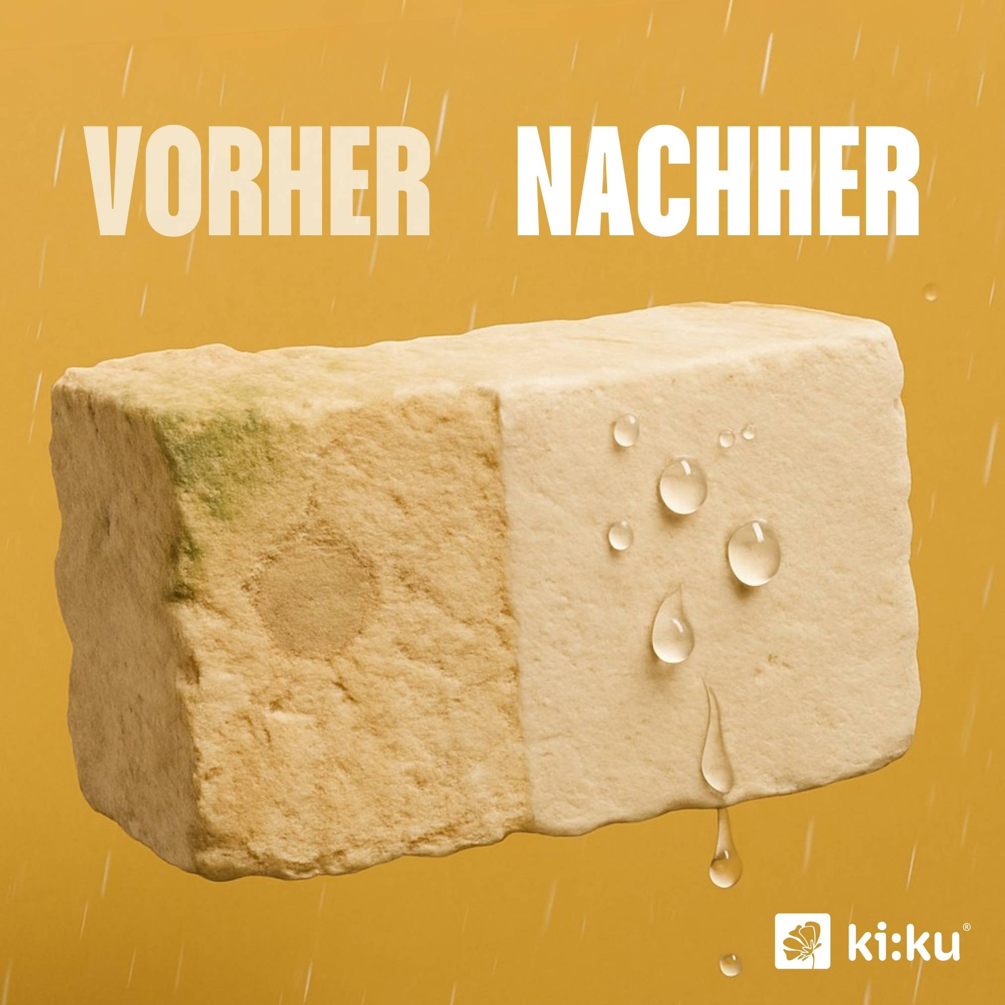 ki:ku Stein Imprägnierung - schützt mineralische Steinflächen vor Nässe & Schmutz