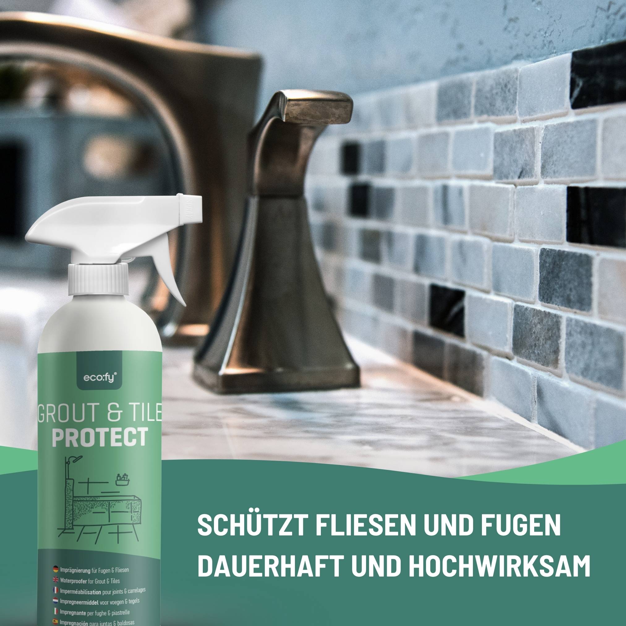 eco:fy Fliesen & Fugen Imprägnierung - Versiegelung gegen Kalk und Schimmel