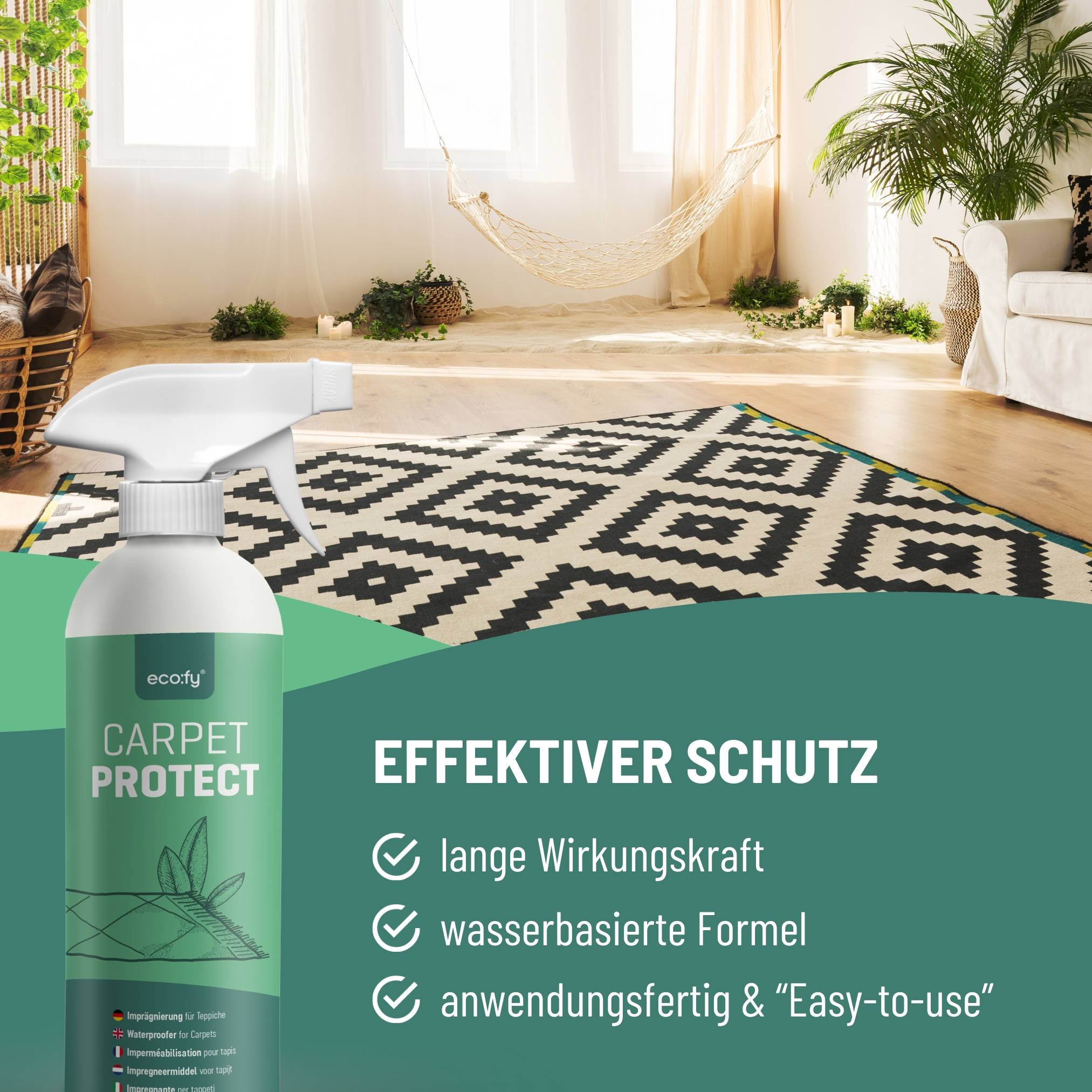eco:fy Teppich-Imprägnierspray - Schutz vor Nässe & Schmutz