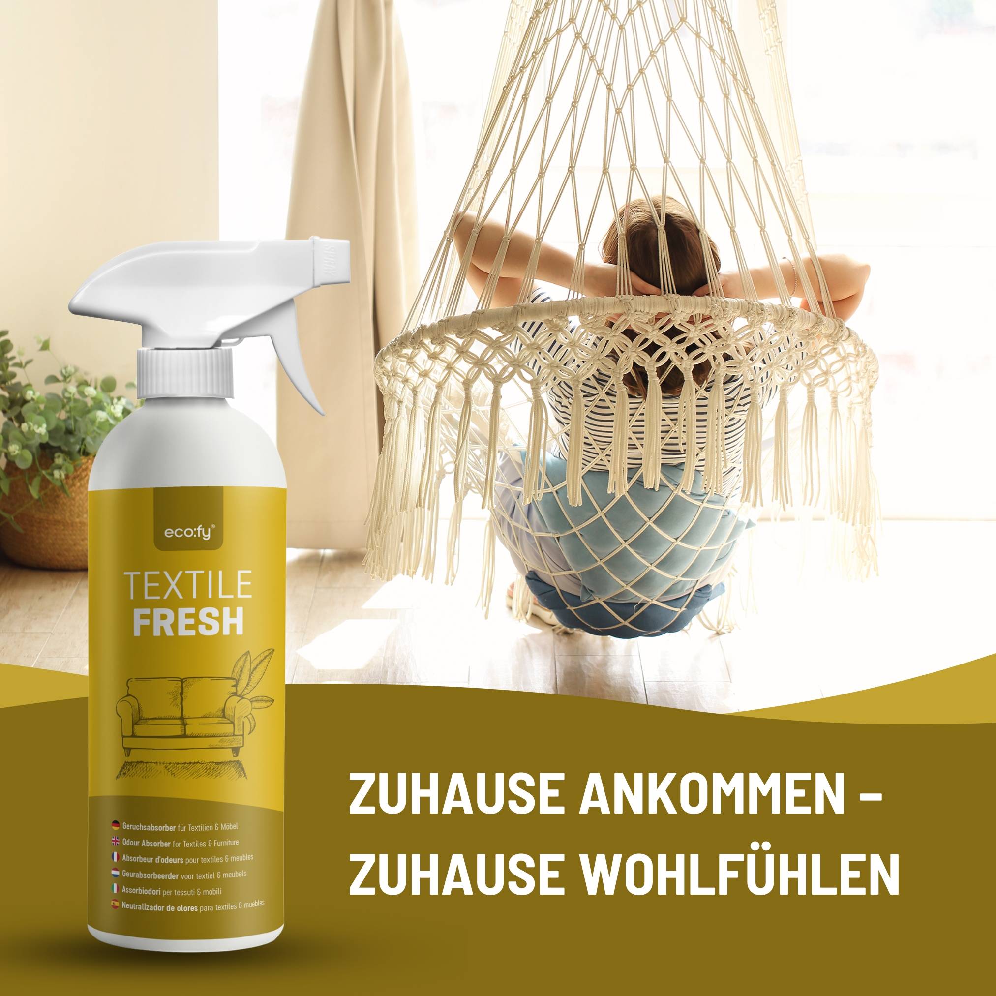 eco:fy Textilien- & Möbel-Geruchsabsorber - entfernt festsitzende Gerüche