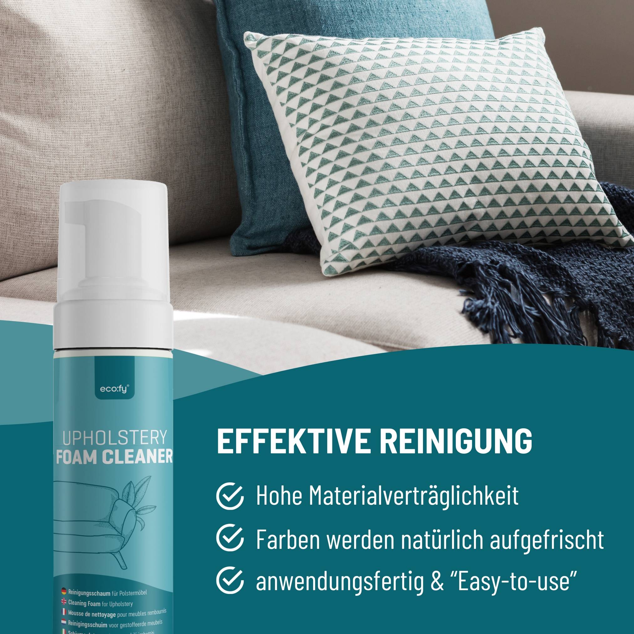 eco:fy Polstermöbel-Reiniger - Fleckentferner gegen Schmutz
