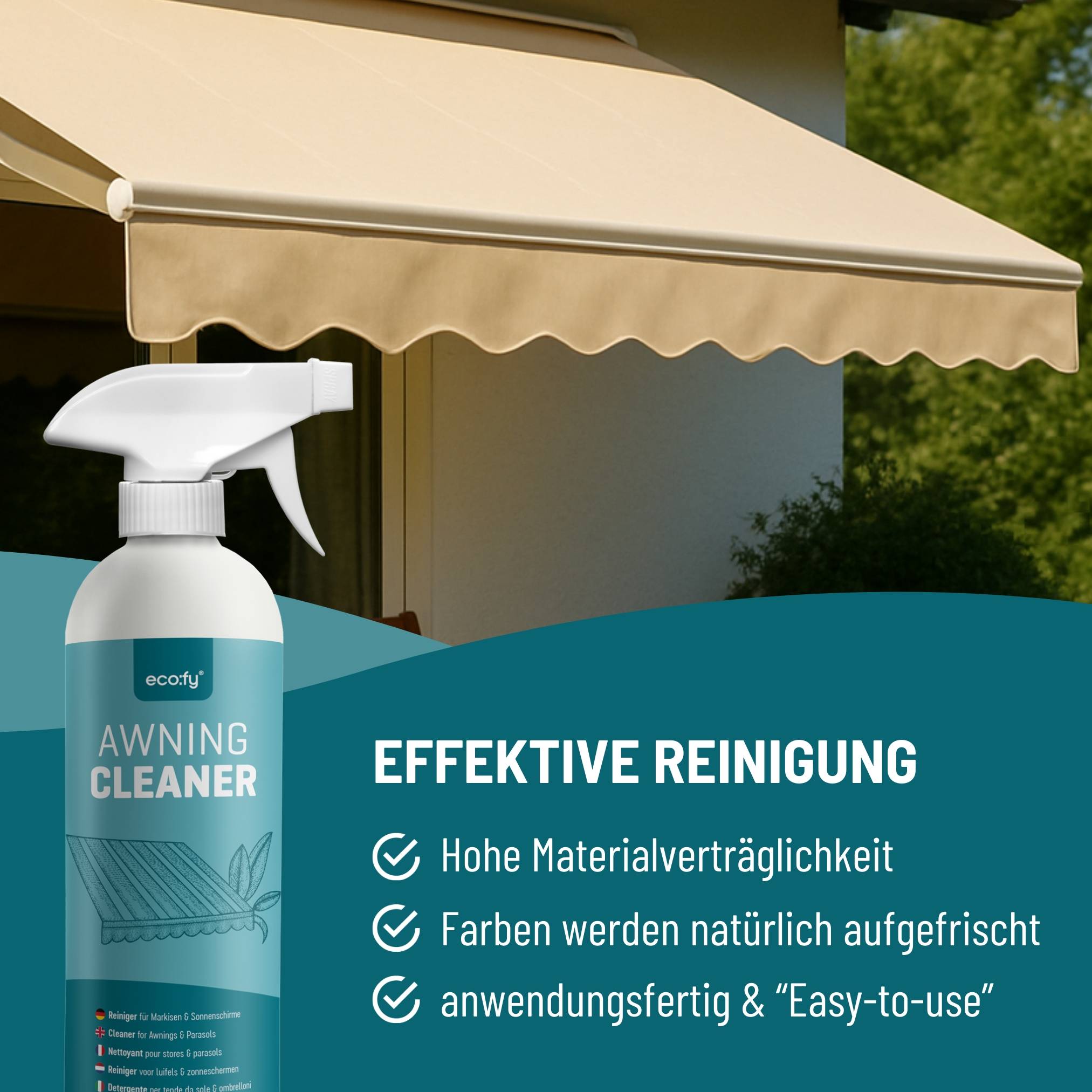 eco:fy Markisen- & Sonnenschirm-Reiniger - Schmutz- und Fleckentferner