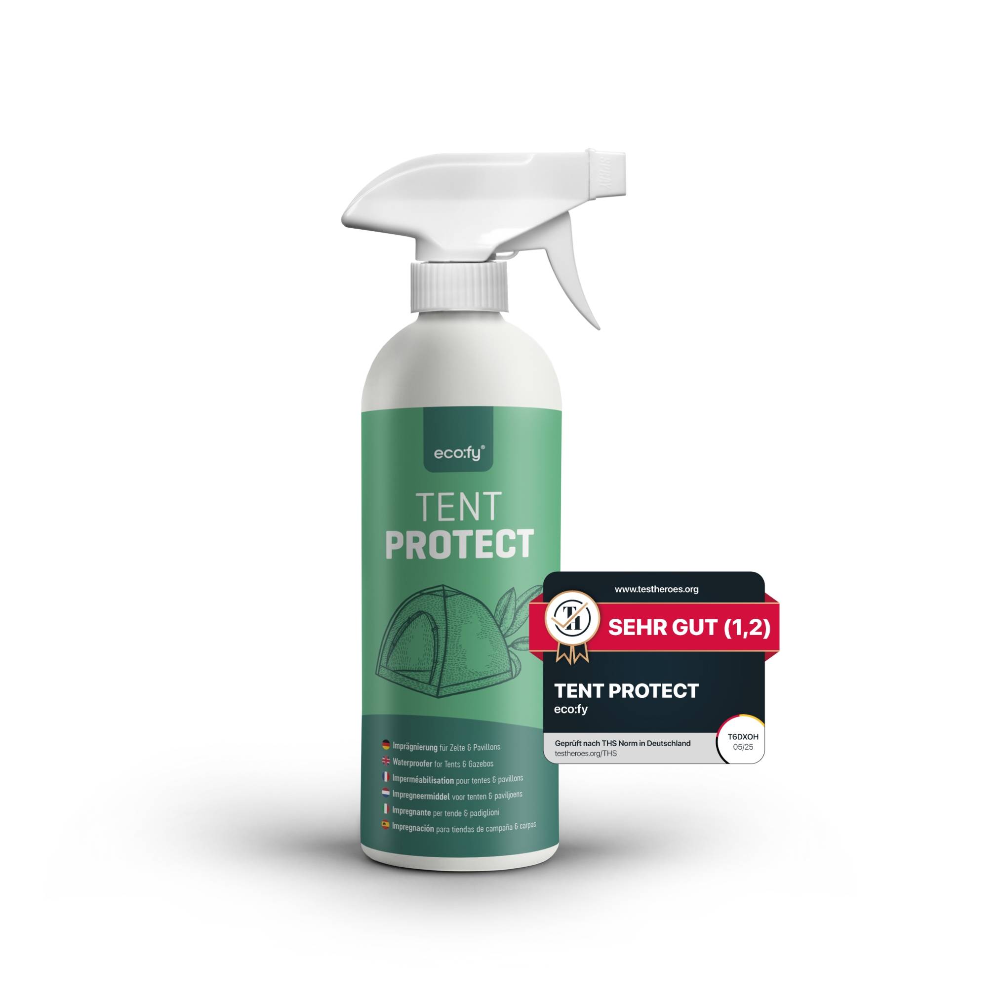 eco:fy Zelt Imprägnierung & Nahtdichter – Wasserdichtes Imprägnierspray für Zelte, Pavillons & Outdoor Zubehör Regenschutz (500ml)