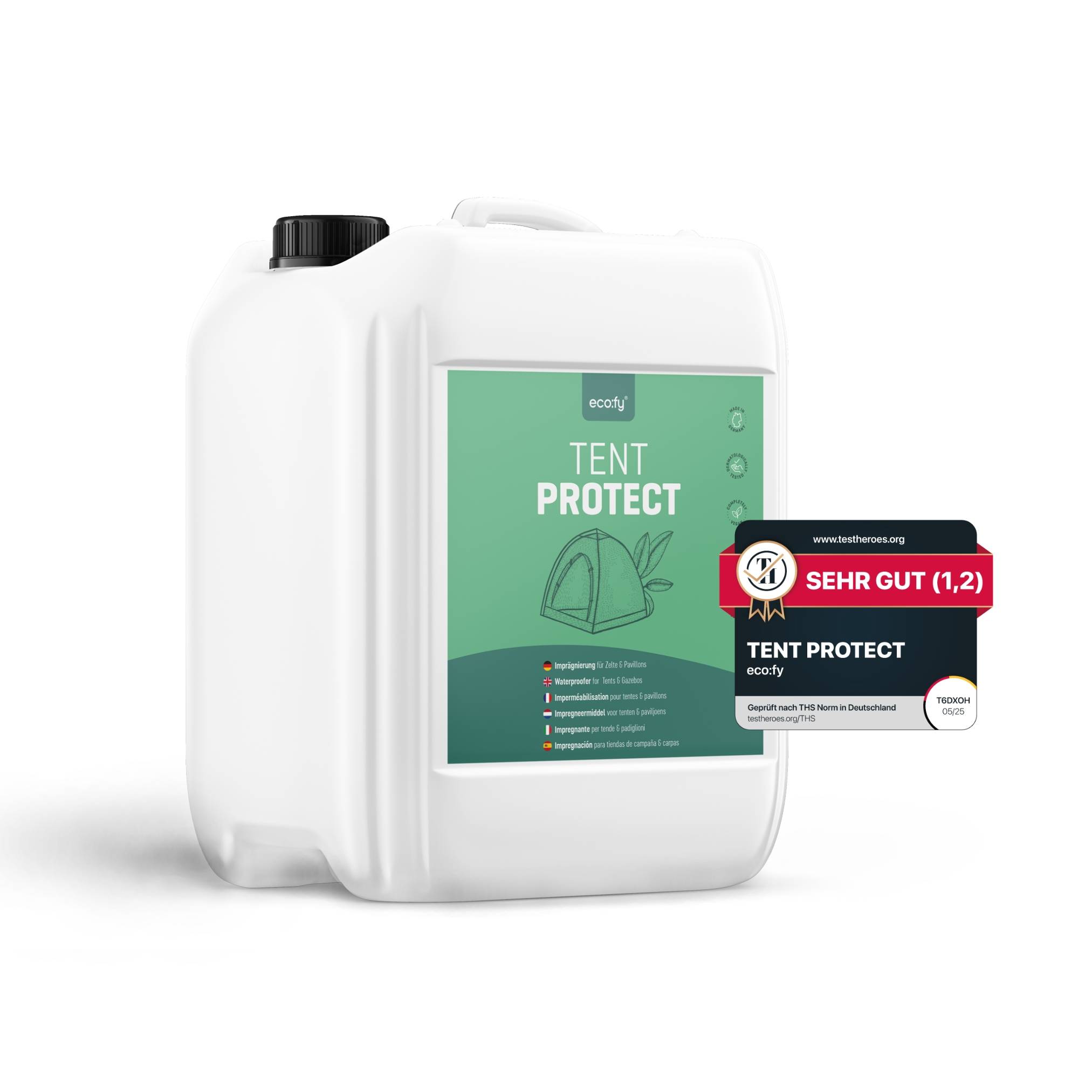 eco:fy Zelt Imprägnierung & Nahtdichter – Wasserdichtes Imprägnierspray für Zelte, Pavillons & Outdoor Zubehör Regenschutz (10l)