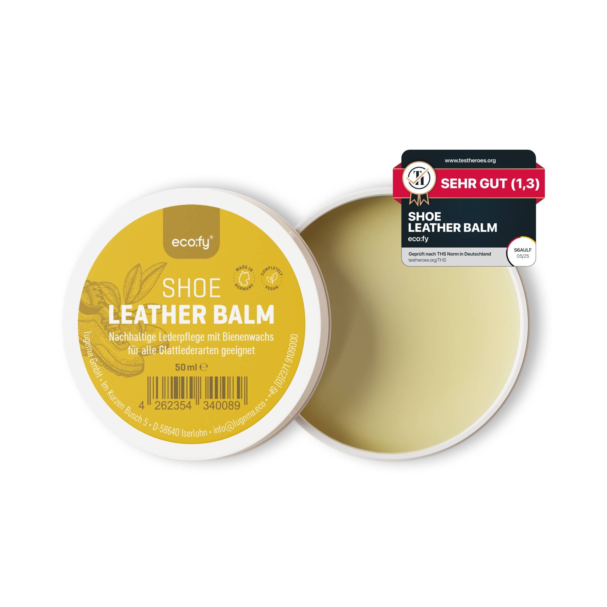 eco:fy Veganes Schuh-Lederbalsam - mit Microfasertuch - Lederpflege