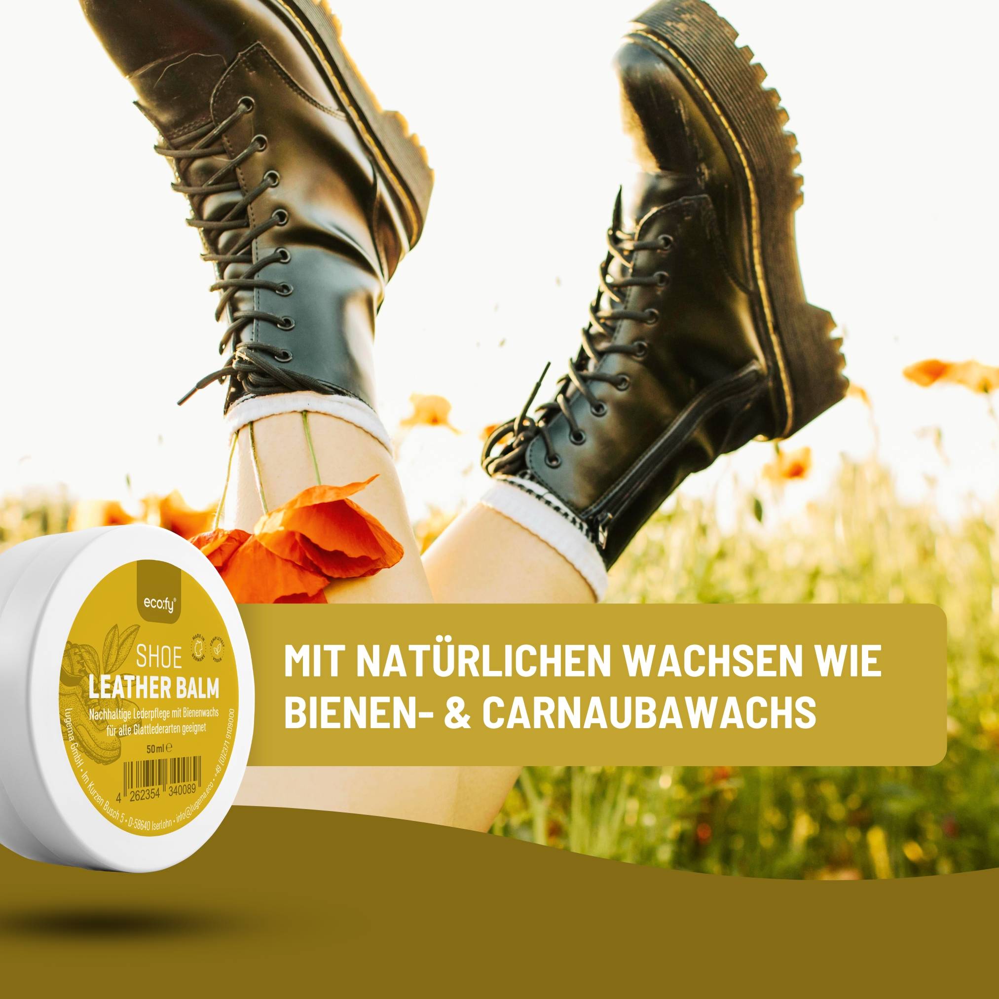 eco:fy Veganes Schuh-Lederbalsam - mit Microfasertuch - Lederpflege