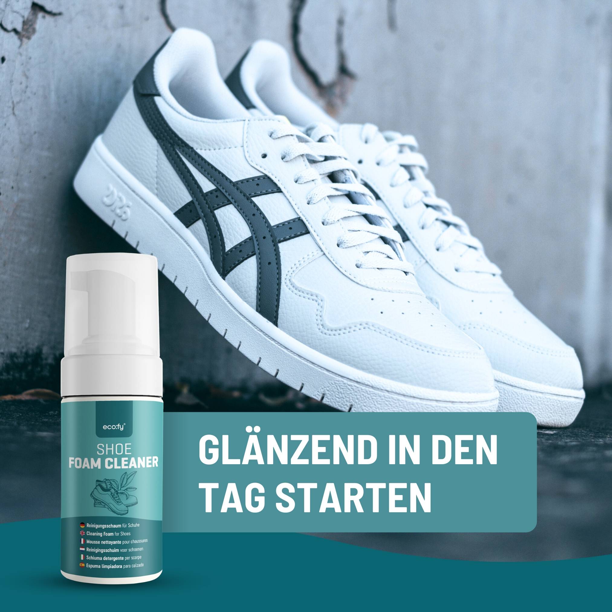 eco:fy Schuh-Reinigungsschaum - Reiniger für Stoff, Leder, Mischgewebe, Membran
