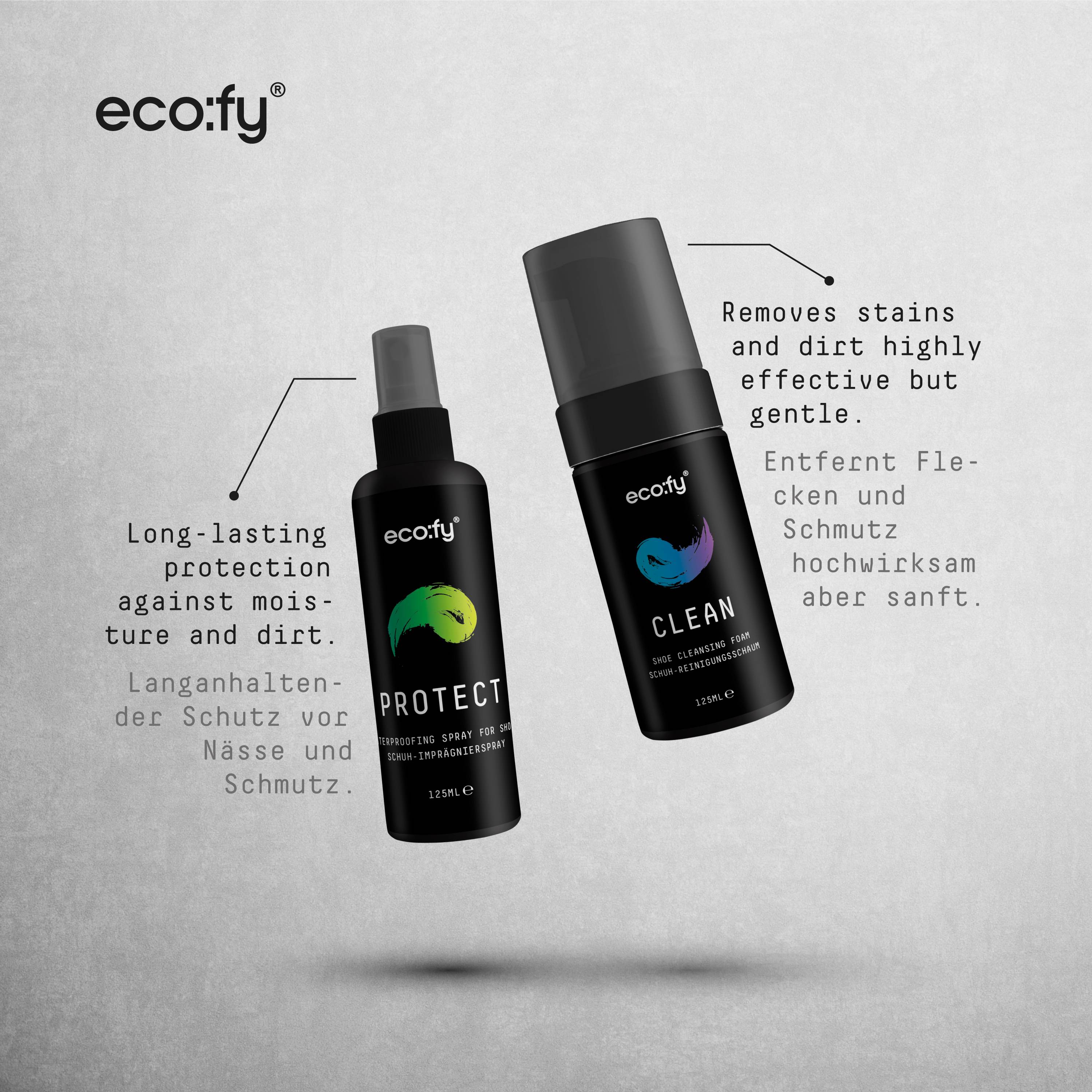 eco:fy Schuh-Pflegeset - Reinigungsset mit Imprägniermittel