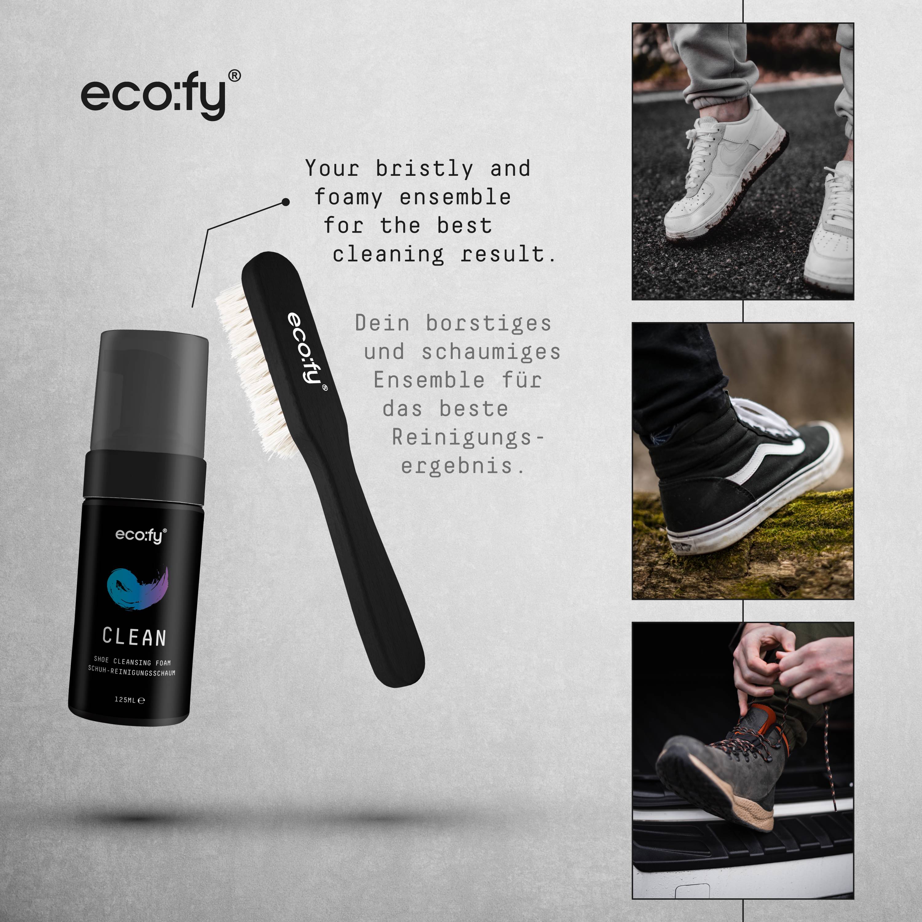 eco:fy Schuh-Pflegeset - Reinigungsset mit Imprägniermittel