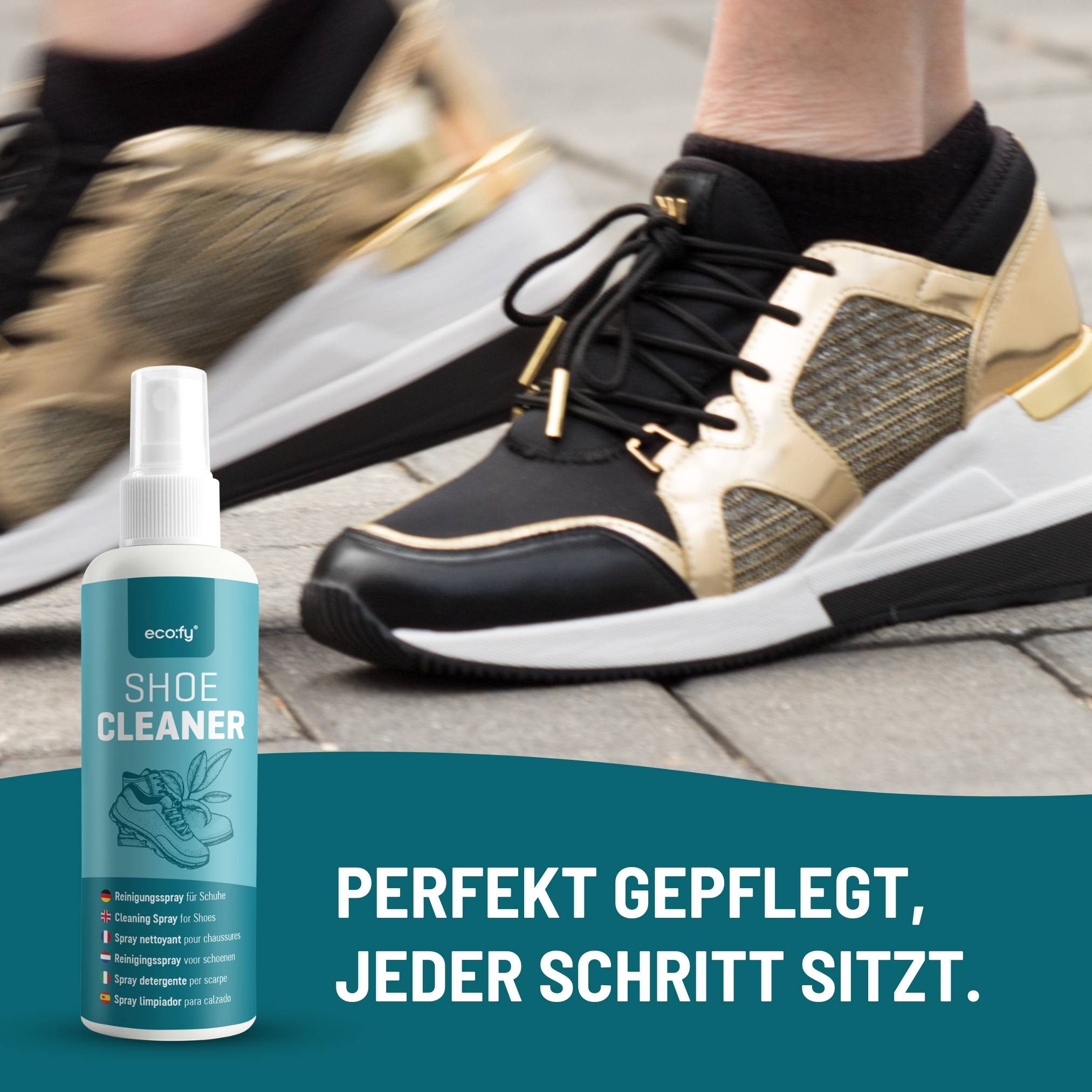 eco:fy Schuh Reiniger - Sohlenreiniger, Schuhreiniger, Spray, Fleckenentferner