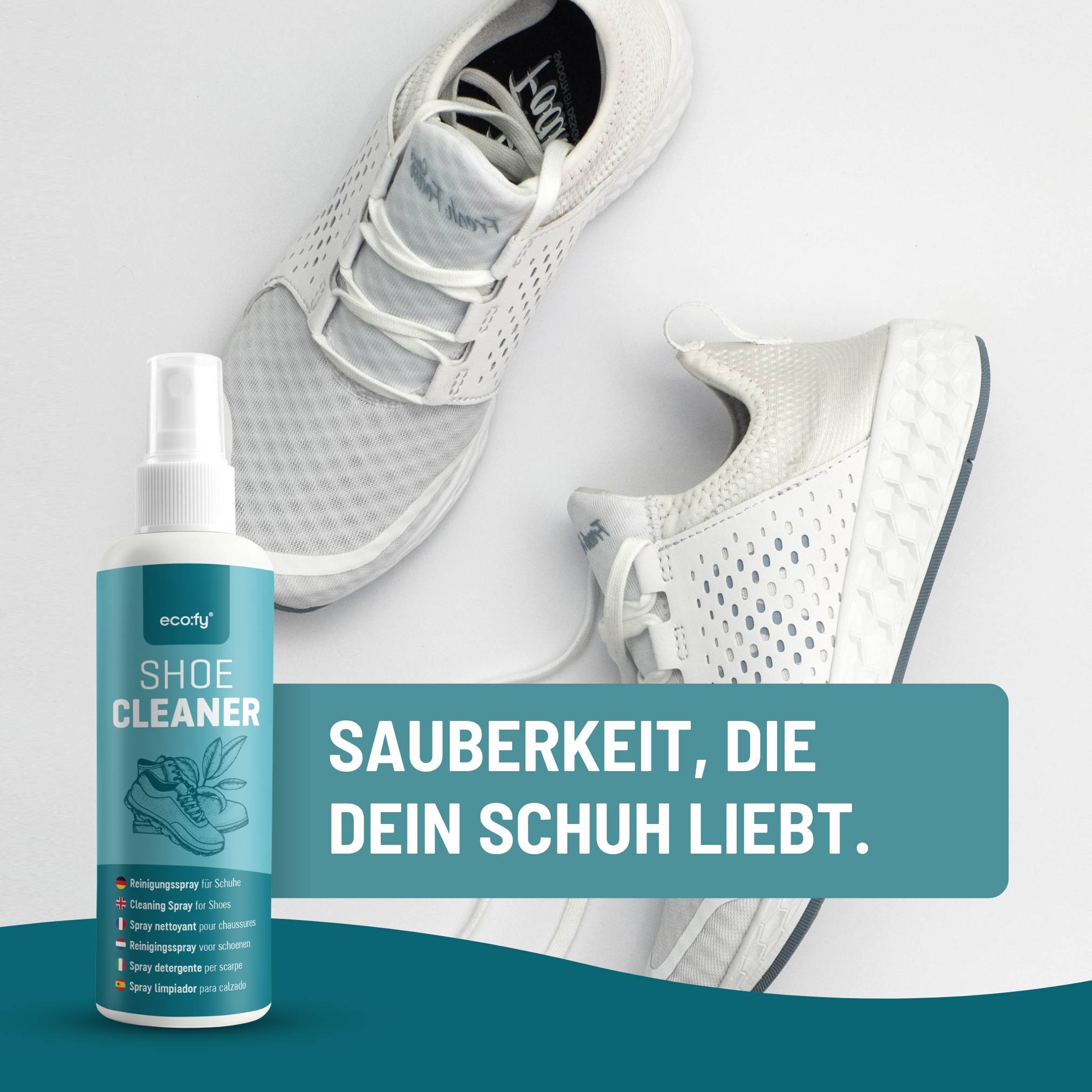 eco:fy Schuh Reiniger - Sohlenreiniger, Schuhreiniger, Spray, Fleckenentferner