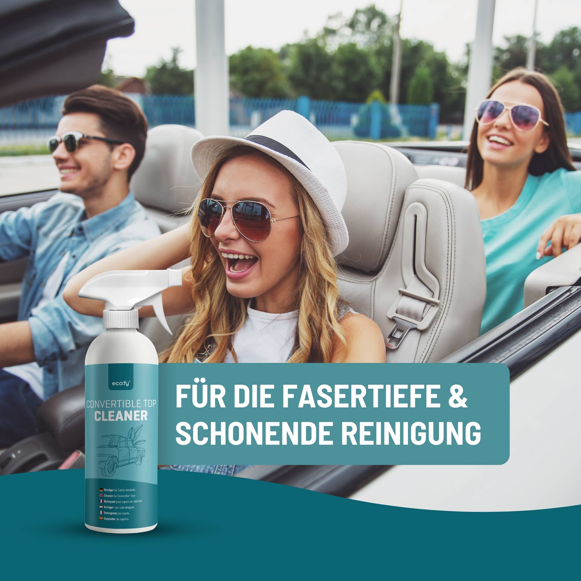 eco:fy Cabrio-Verdeck-Reiniger - nachhaltige Reinigung von Verschmutzungen