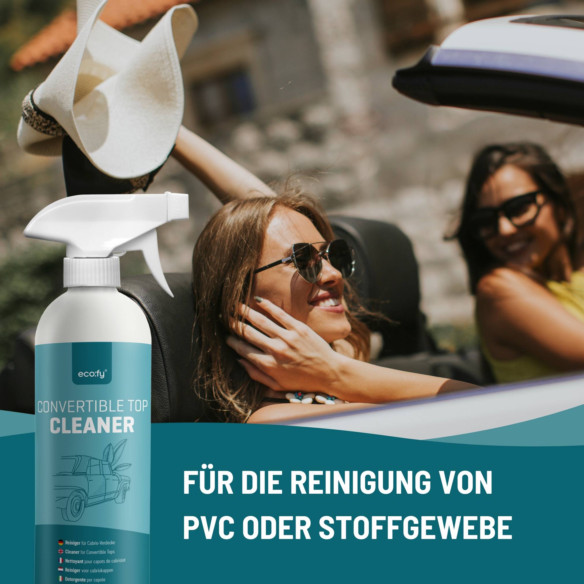 eco:fy Cabrio-Verdeck-Reiniger - nachhaltige Reinigung von Verschmutzungen
