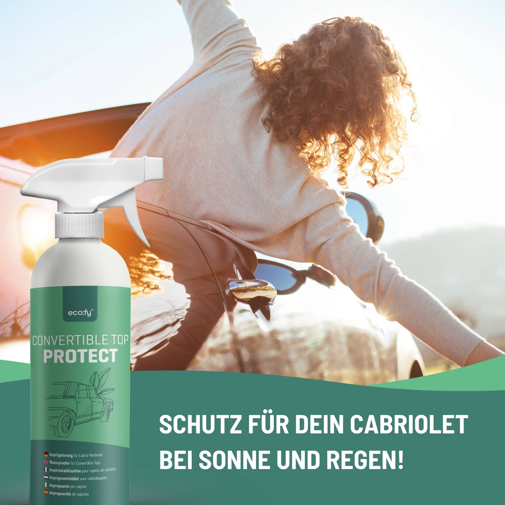 eco:fy Cabrio-Verdeck-Imprägnierung - wasserabweisende Behandlung für das Dach