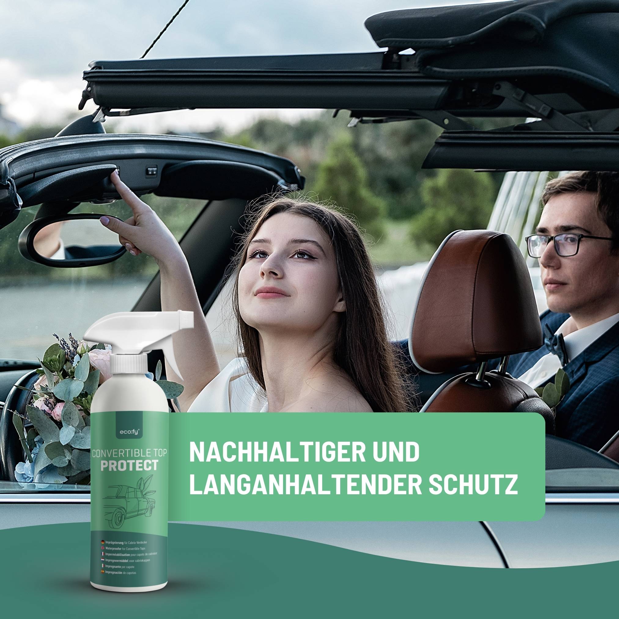 eco:fy Cabrio-Verdeck-Imprägnierung - wasserabweisende Behandlung für das Dach