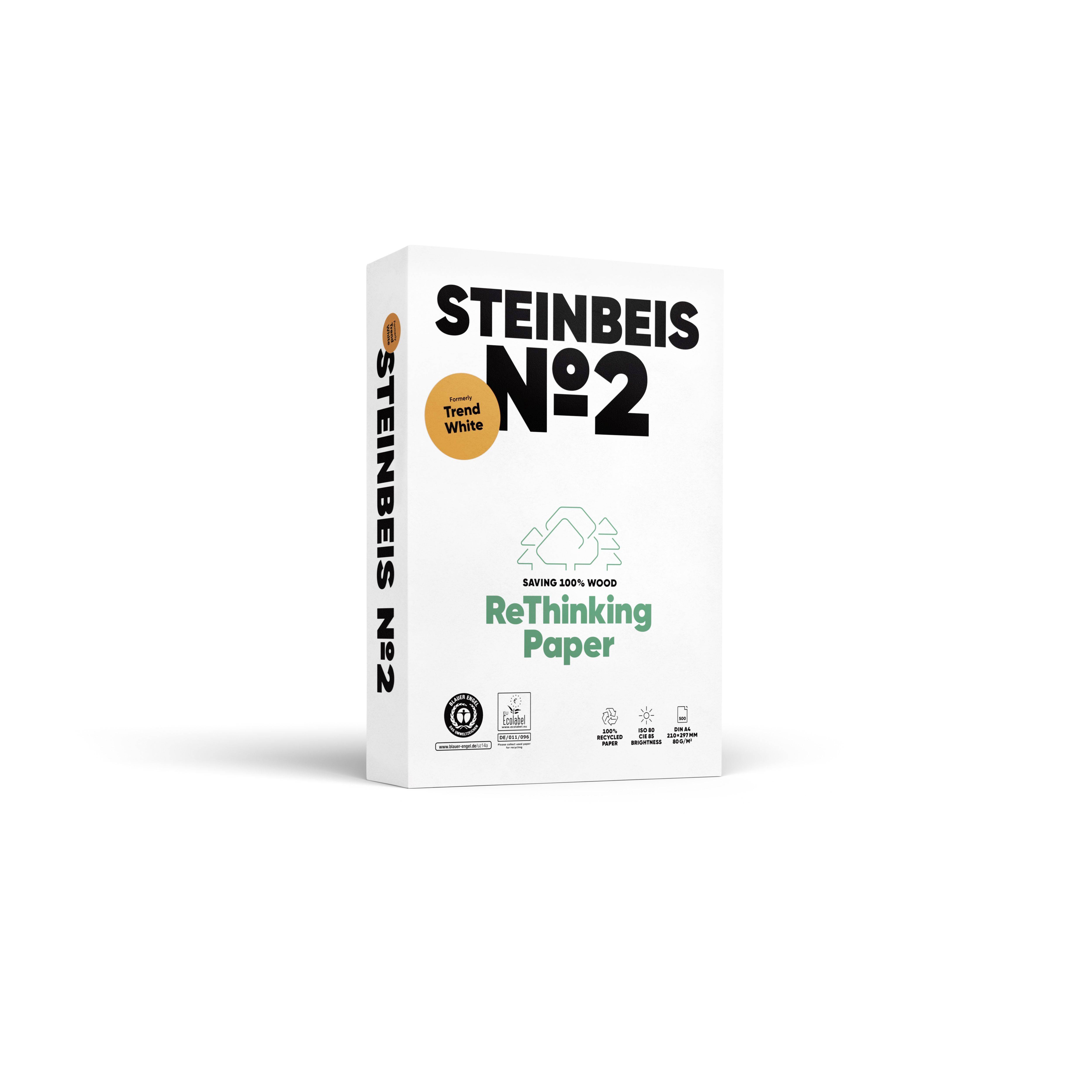 Steinbeis K1506666080A No. 2 - Trend White - Recyclingpapier, A4, 80g, weiß, 500 Blatt