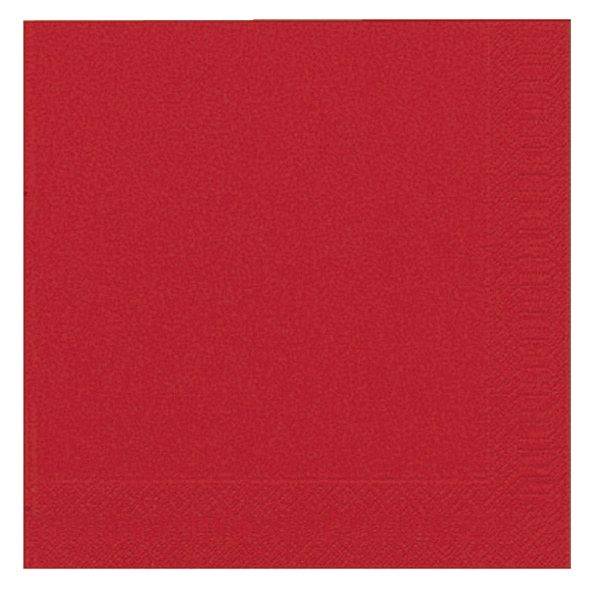 Duni 104063 Dinner-Servietten 3lagig Tissue Uni brillant rot, 40 x 40 cm, 20 Stück