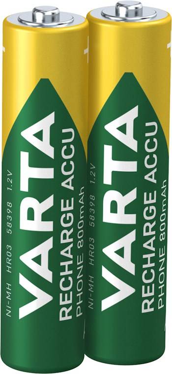 10X Varta 48094 Phone Power AAA (Micro)/HR03 (58398) - 800 mAh - Nickel-Metallhydrid Akku (NiMH), 1,2 V