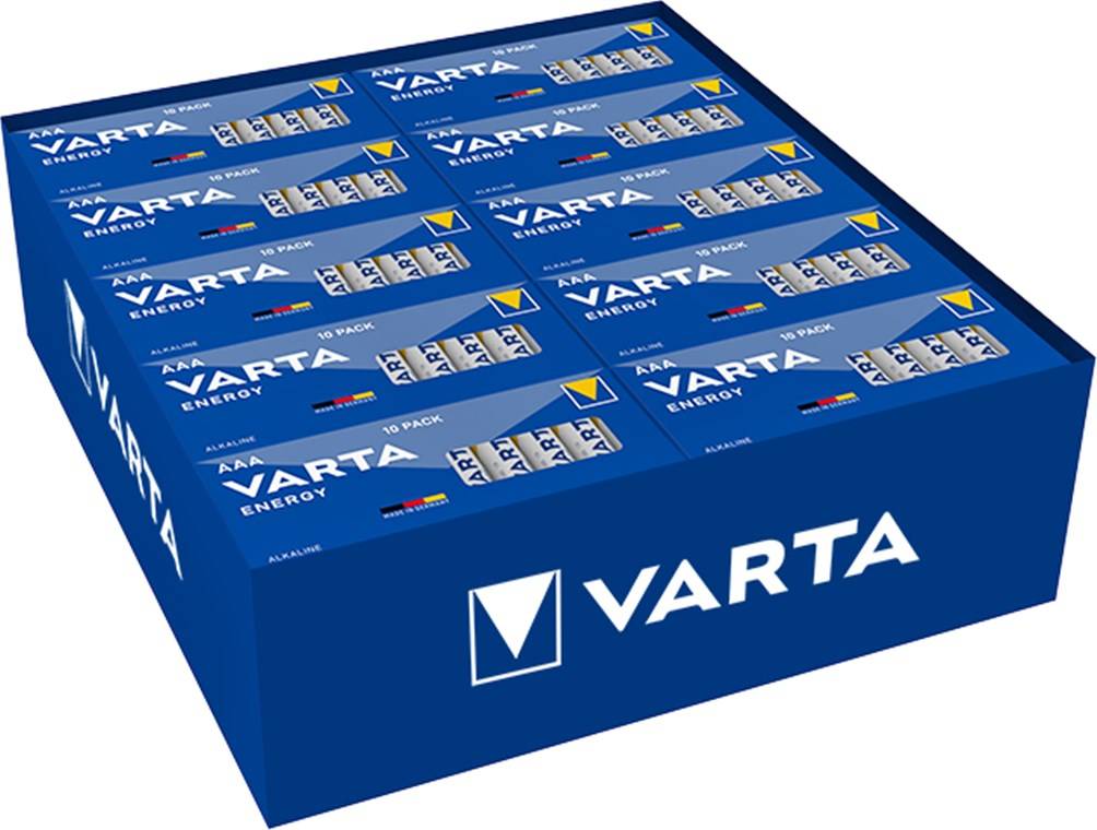 50X Varta 40870 Energy LR03/AAA (Micro) (4103) - Alkali-Mangan Batterie (Alkaline), 1,5 V