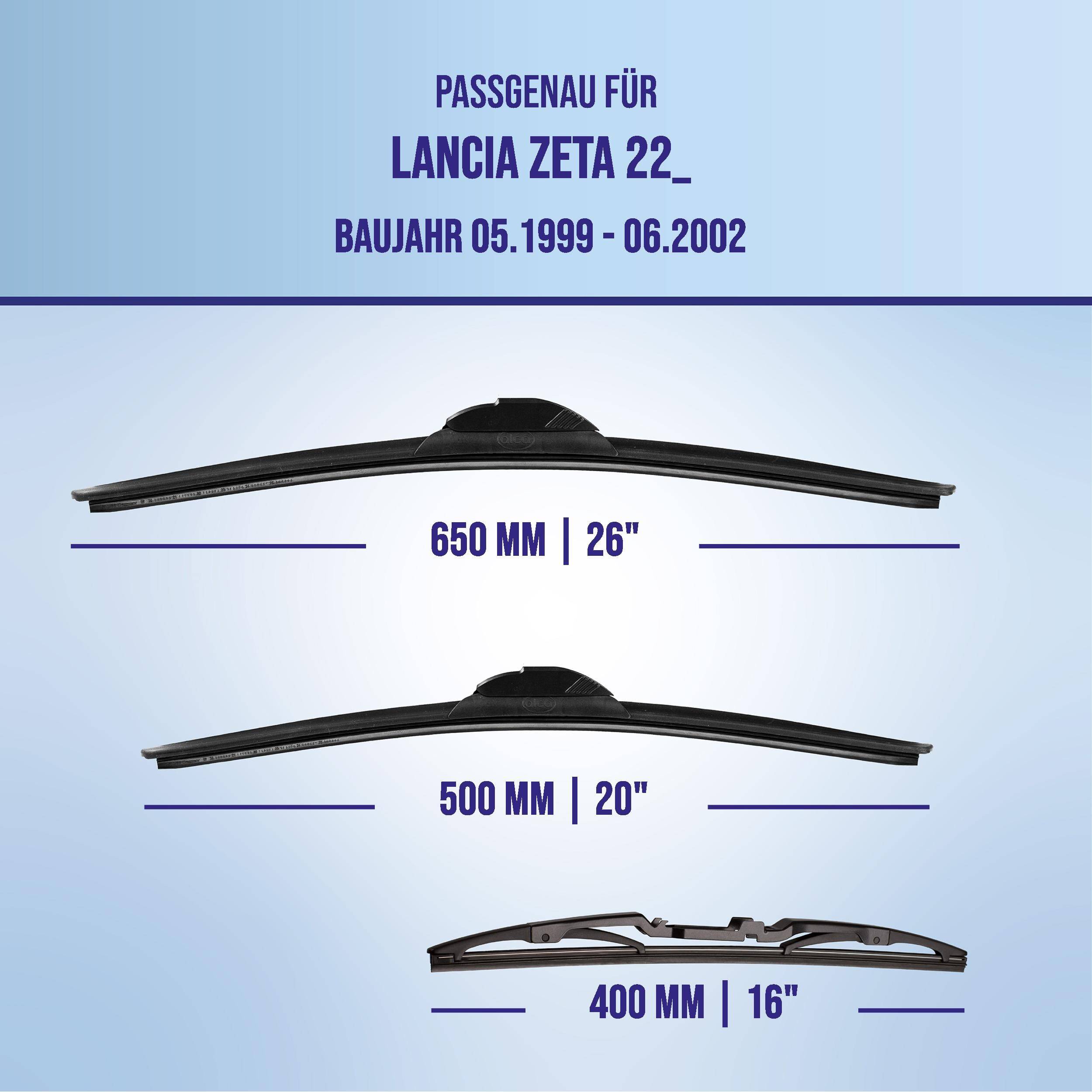 alca® Scheibenwischer Komplettset für LANCIA ZETA 05.1999 - 06.2002, SUPER FLAT