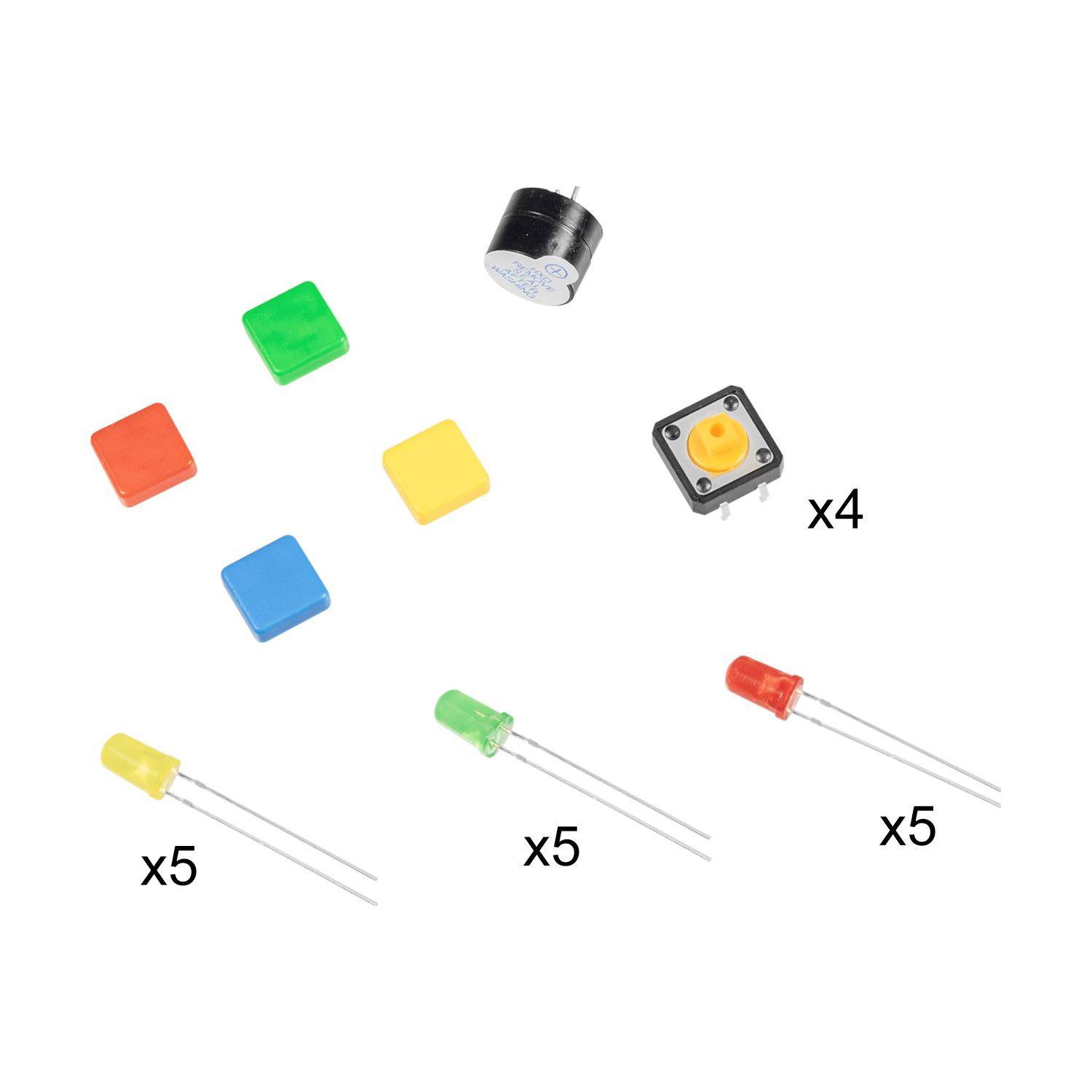 Elektronik Projekt-Kit mit Breadboard, Jumperkabeln, LEDs, Tastern, Buzzer, Widerständen & Tasche
