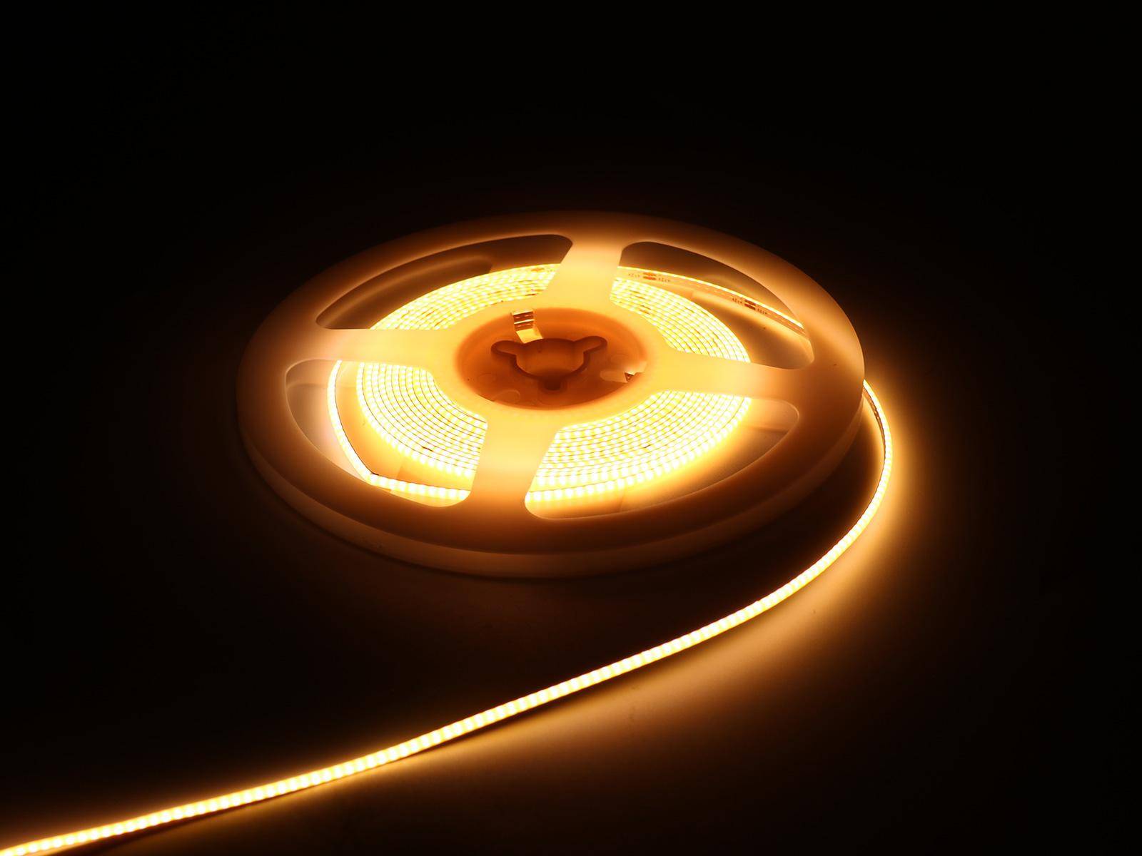 Waveshare 4000K COB-Soft-Light-Strip, einfarbig, kürzbar, 480 LEDs/m, 5m Länge, 12V - Lichtstreifenbreite: 2 mm
