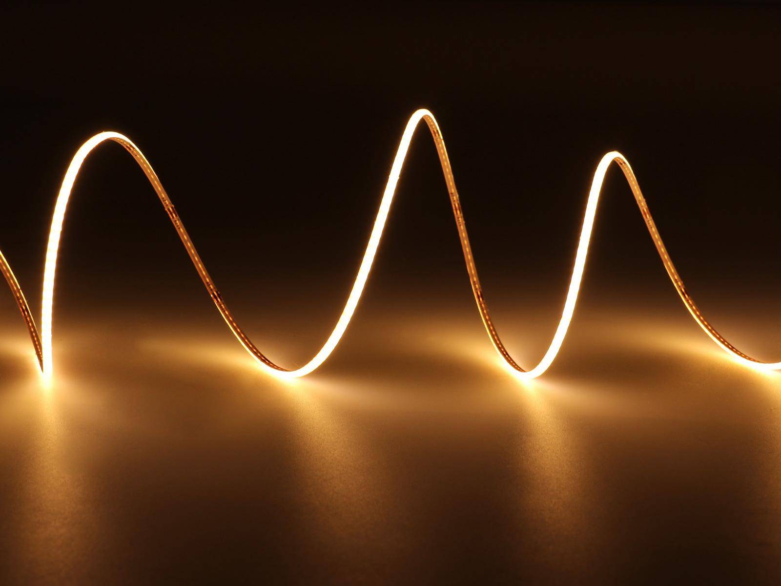 Waveshare 4000K COB-Soft-Light-Strip, einfarbig, kürzbar, 480 LEDs/m, 5m Länge, 12V - Lichtstreifenbreite: 2 mm
