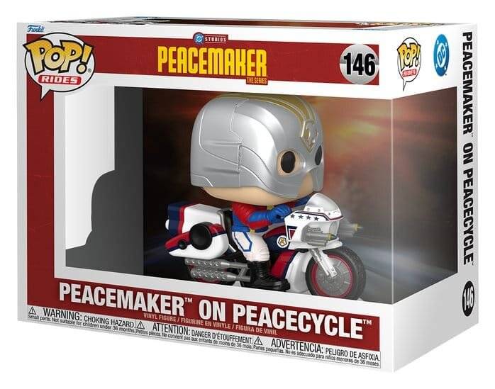 POP-Figur reitet Peacemaker - Peacemaker on Peacecycle