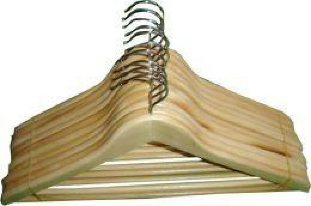 KonfektionsbügelAusführung Mit Steg, gewinkelt, vernickelter HakenMaterial HolzLänge 45 cm