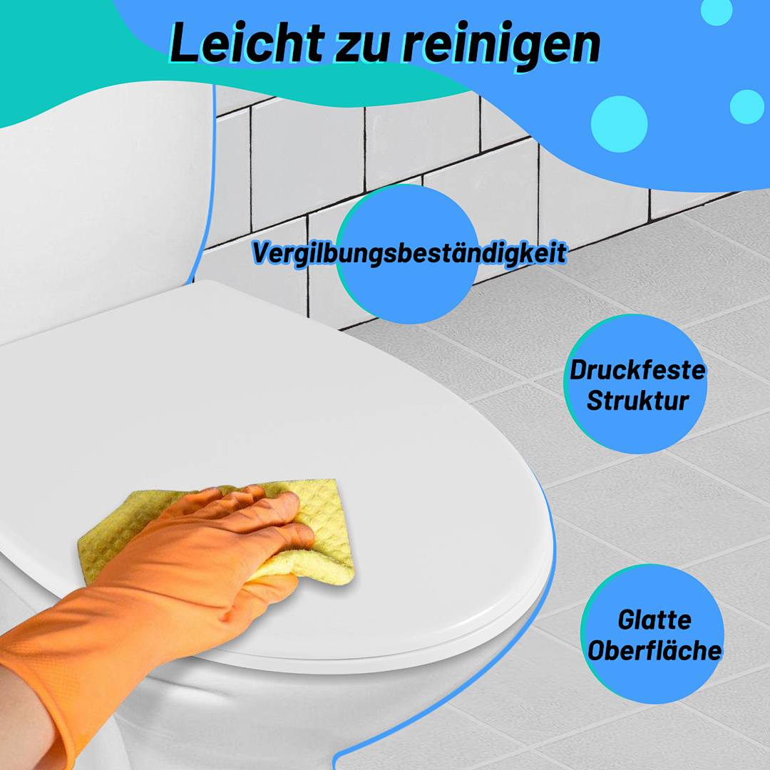Toilettendeckel Duroplast SoftClose, Oval Graues Wassertropfen Muster