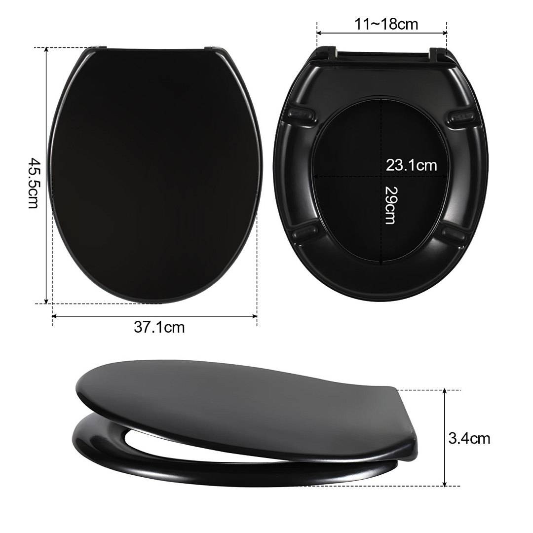 Duroplast Toilettendeckel mit SoftClose, Oval Matt Schwarz