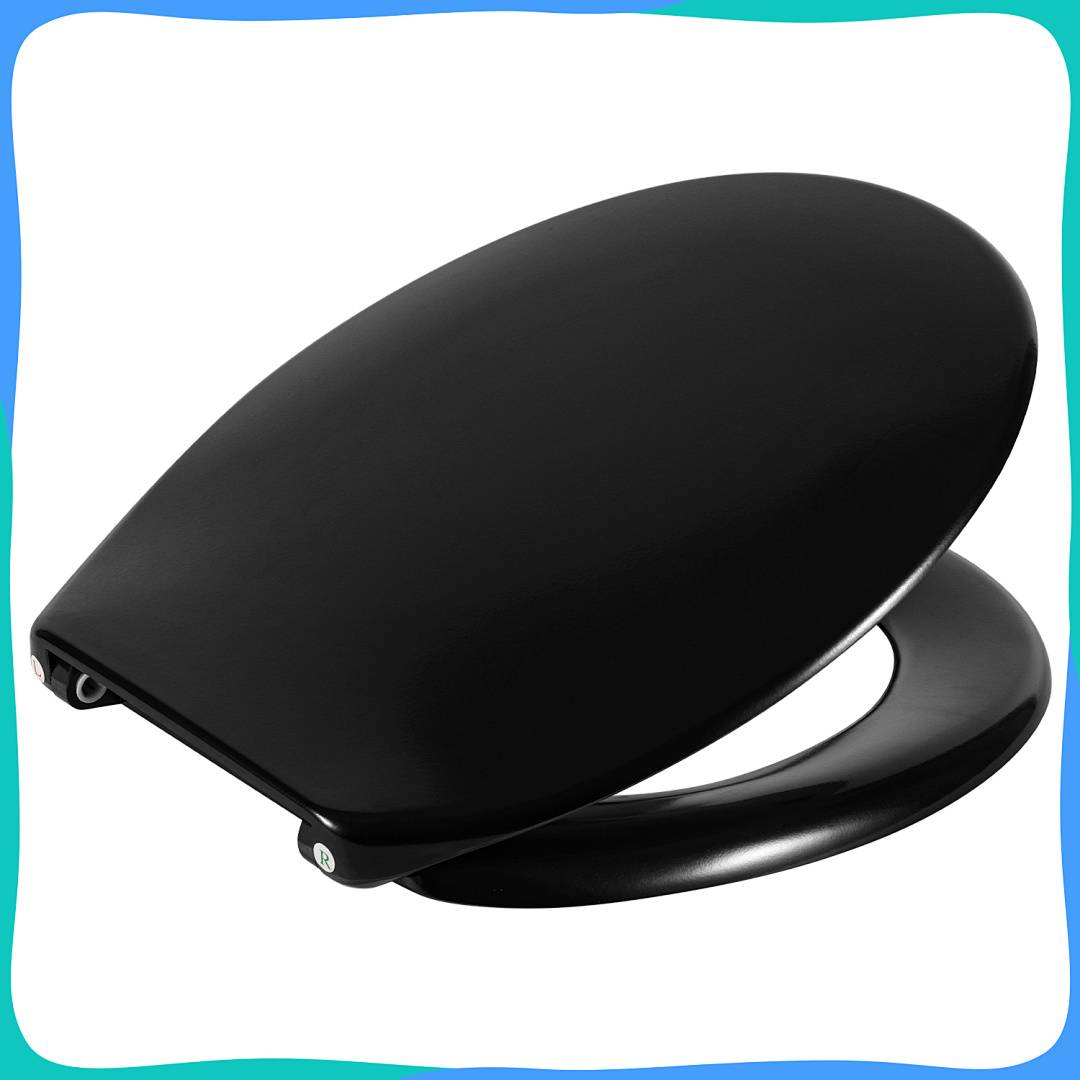 Duroplast Toilettendeckel mit SoftClose, Oval Matt Schwarz