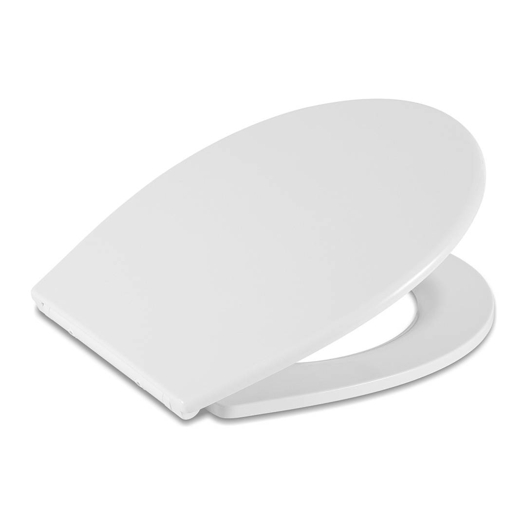 WC-Sitz Duroplast mit Absenkautomatik & Schnellverschluss, Oval Reinweiß