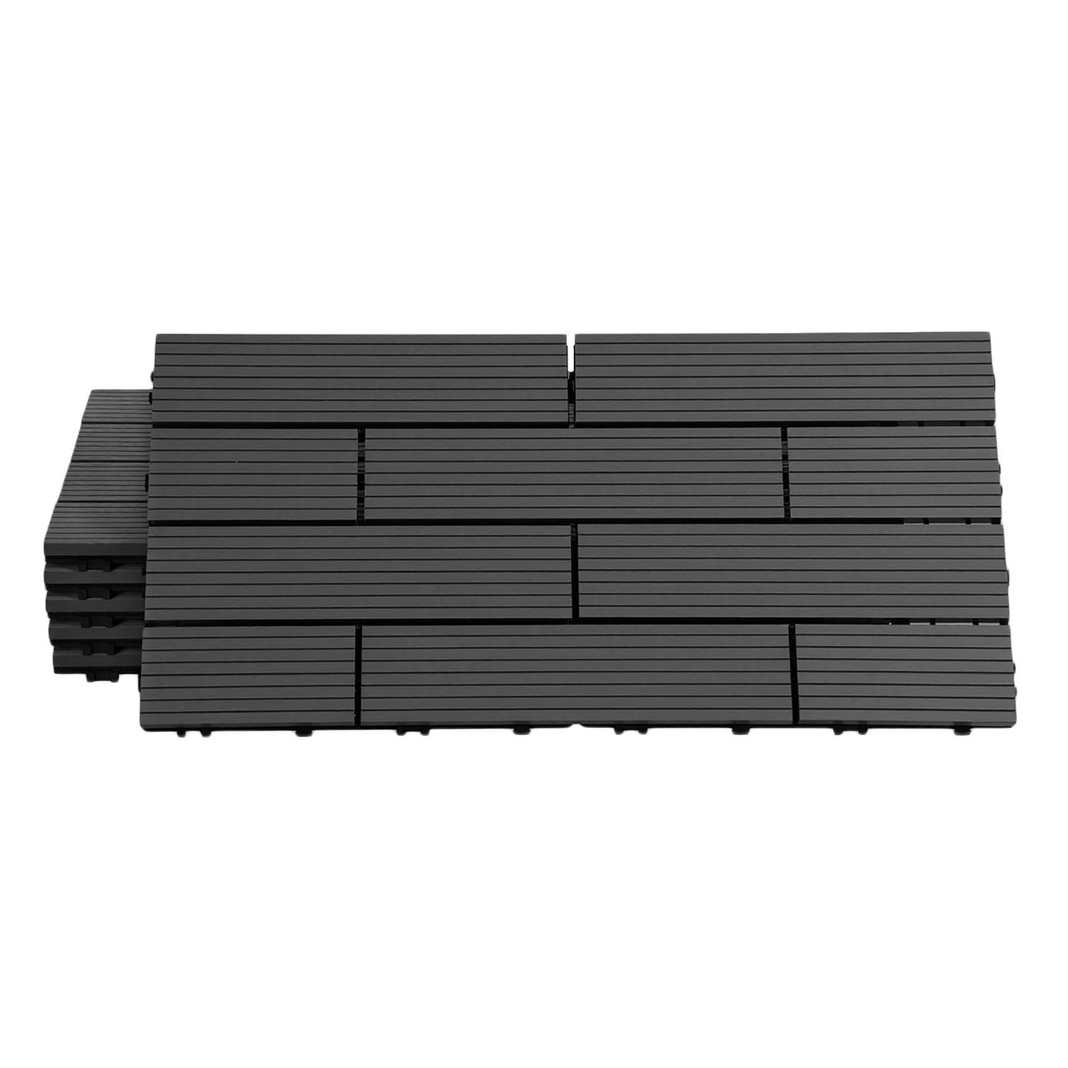 18 Stück Terrassenfliesen 30 x 60 cm mit Klicksystem, UV- und witterungsbeständig für Terrasse, Pool und Balkon Anthrazit