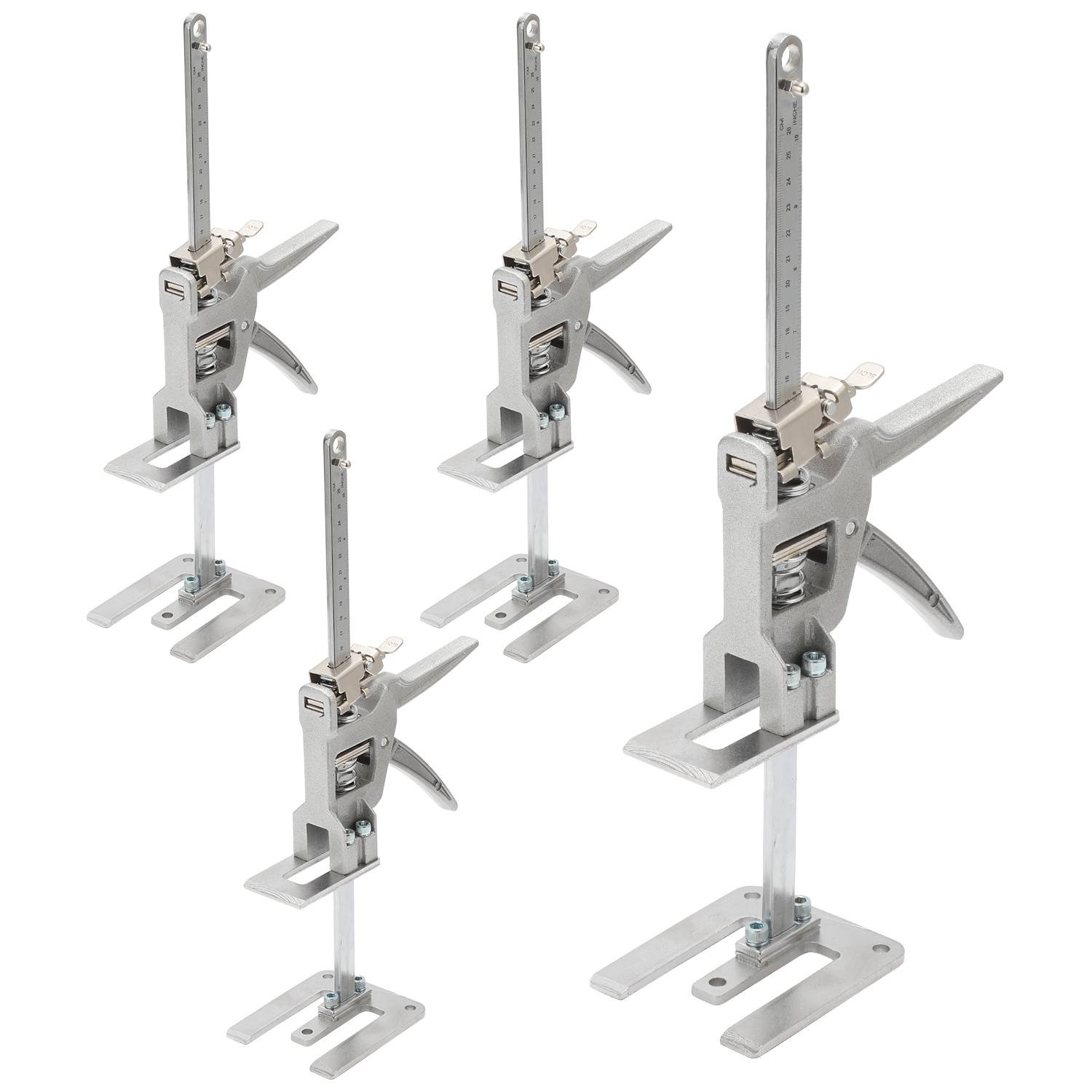 Möbelheber 4er Set, Arbeitssparender Hebearm Höhenversteller, Montagehilfe mit Schnell- und Feinabsenkung für Möbel Türen Platten