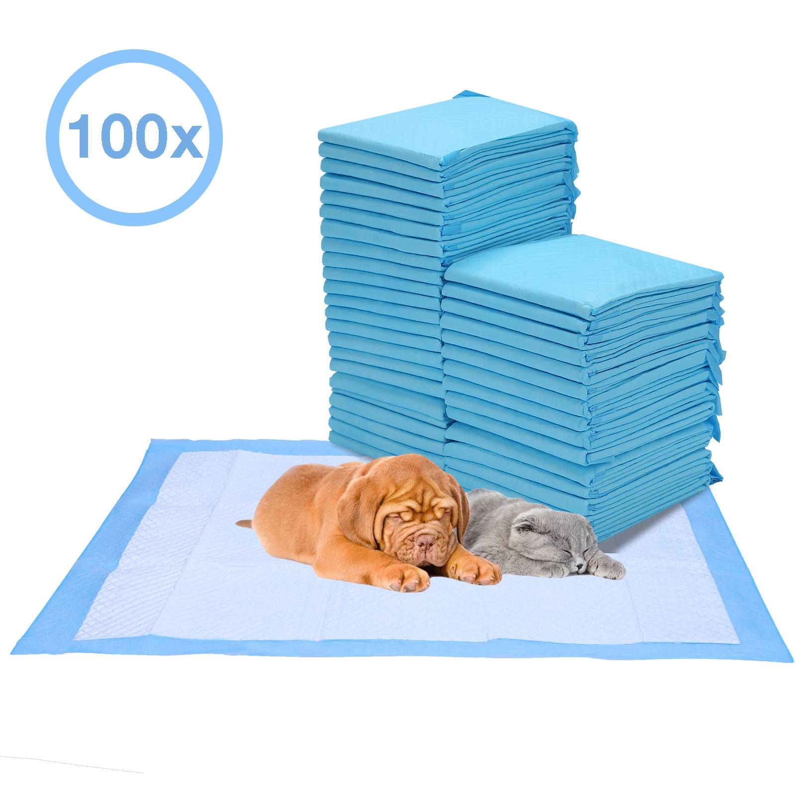 100 Stück Welpenunterlagen 45x60 cm Hunde Pipi Pads Einweg Trainingsunterlagen