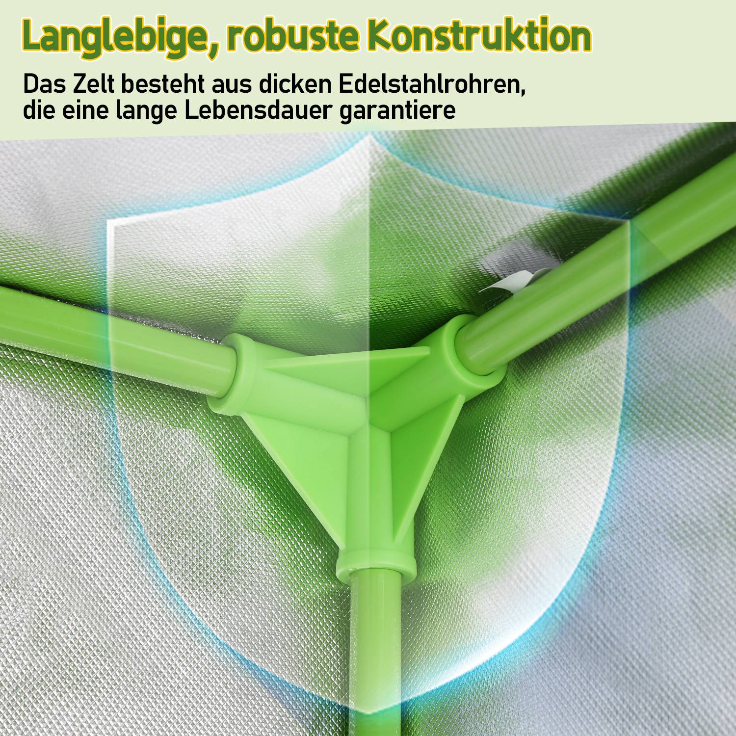 Growbox Indoor Pflanzzelt mit Reißverschluss, Kabelöffnungen und reflektierender Innenfolie 100x100x200cm