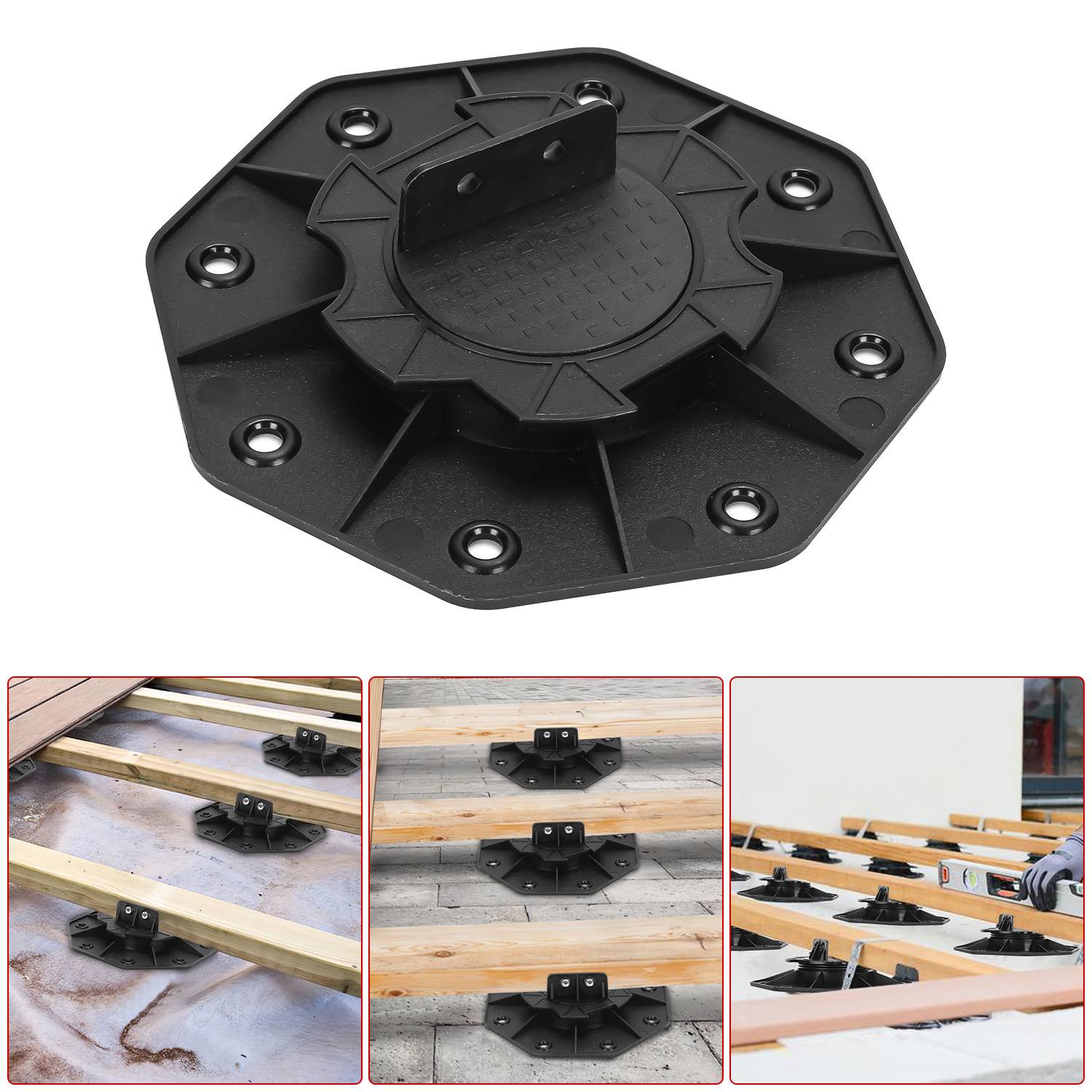 Stelzlager Höhenverstellbar 30 Stück Stellfuss 18-30mm Plattenlager - Stelzlager für Terrassenplatten-Unterkonstruktion Holz, WPC und Stein