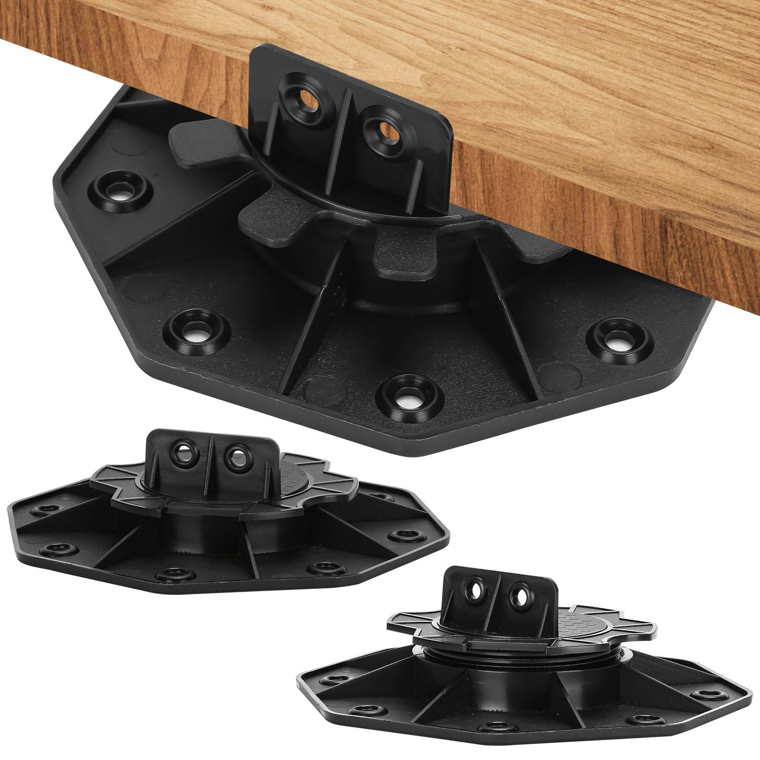 Stelzlager Höhenverstellbar 50 Stück Stellfuss 18-30mm Plattenlager - Stelzlager für Terrassenplatten-Unterkonstruktion Holz, WPC und Stein