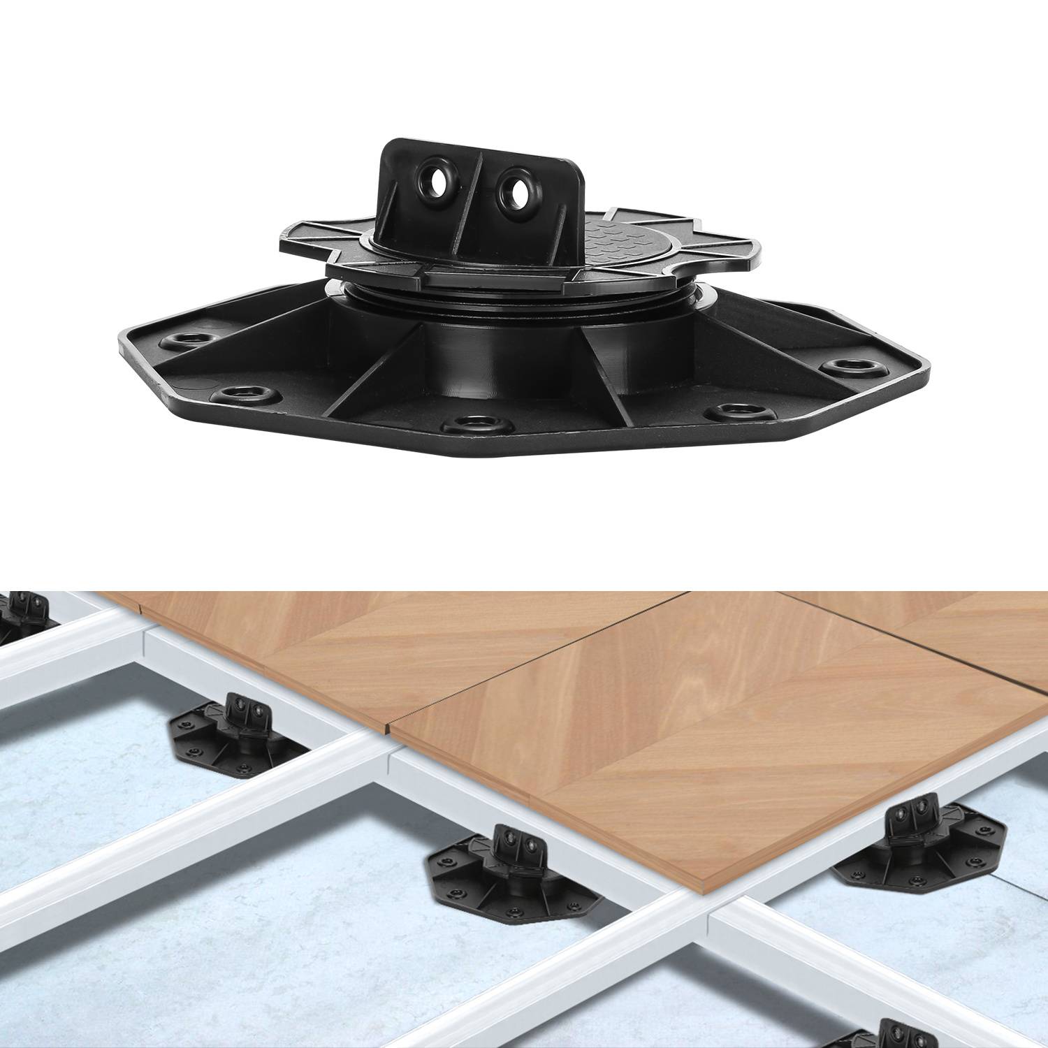 Stelzlager Höhenverstellbar 100 Stück Stellfuss 18-30mm Plattenlager - Stelzlager für Terrassenplatten-Unterkonstruktion Holz, WPC und Stein